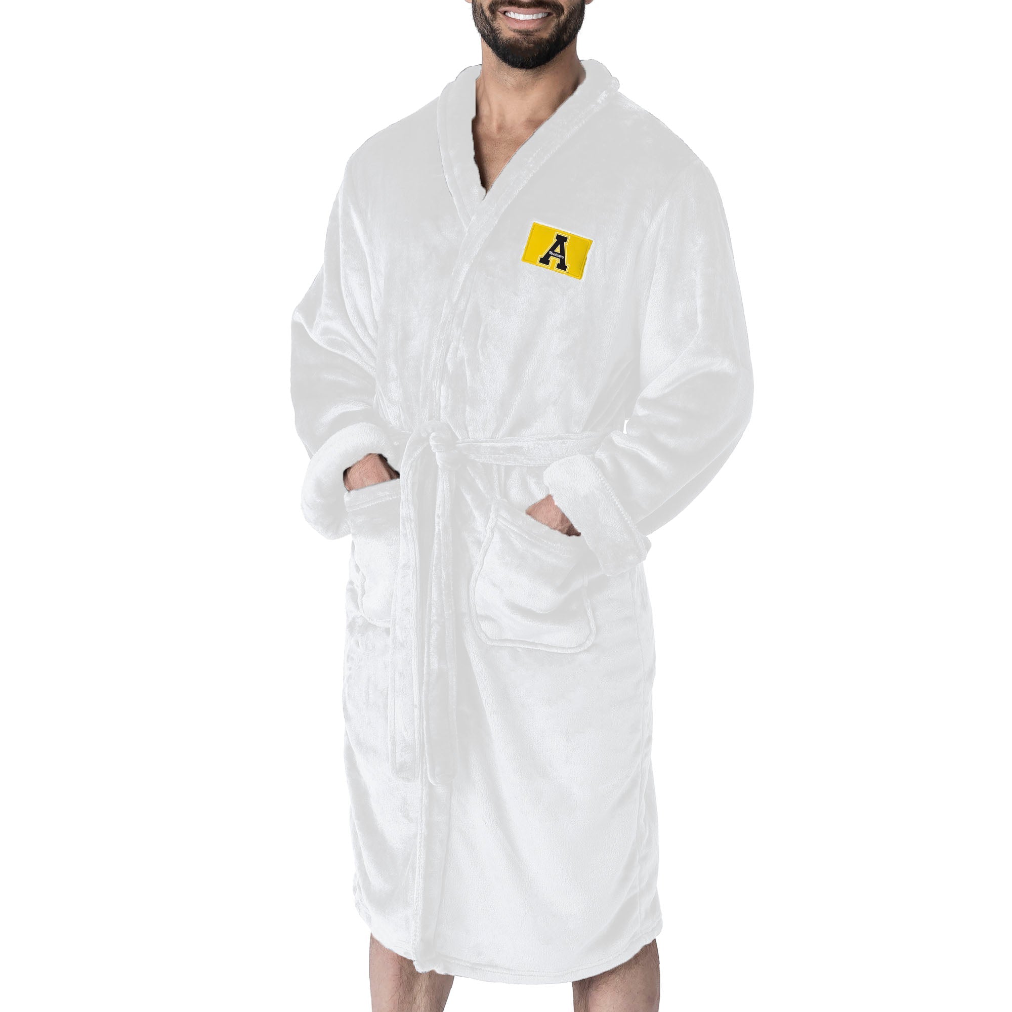 Appalachian State Mountaineers NCAA White Out Silk Touch Robe Large/XLarge