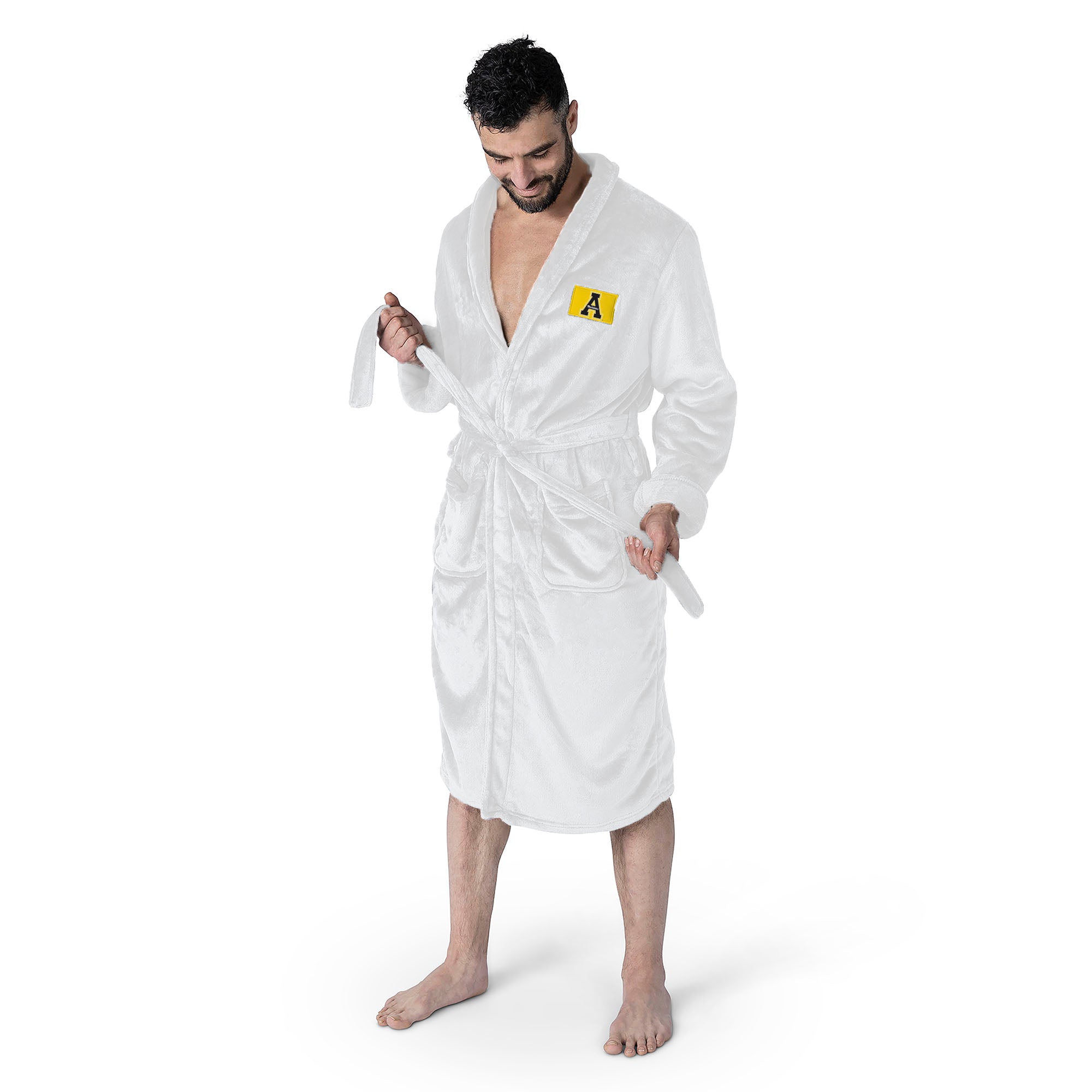 Appalachian State Mountaineers NCAA White Out Silk Touch Robe Large/XLarge