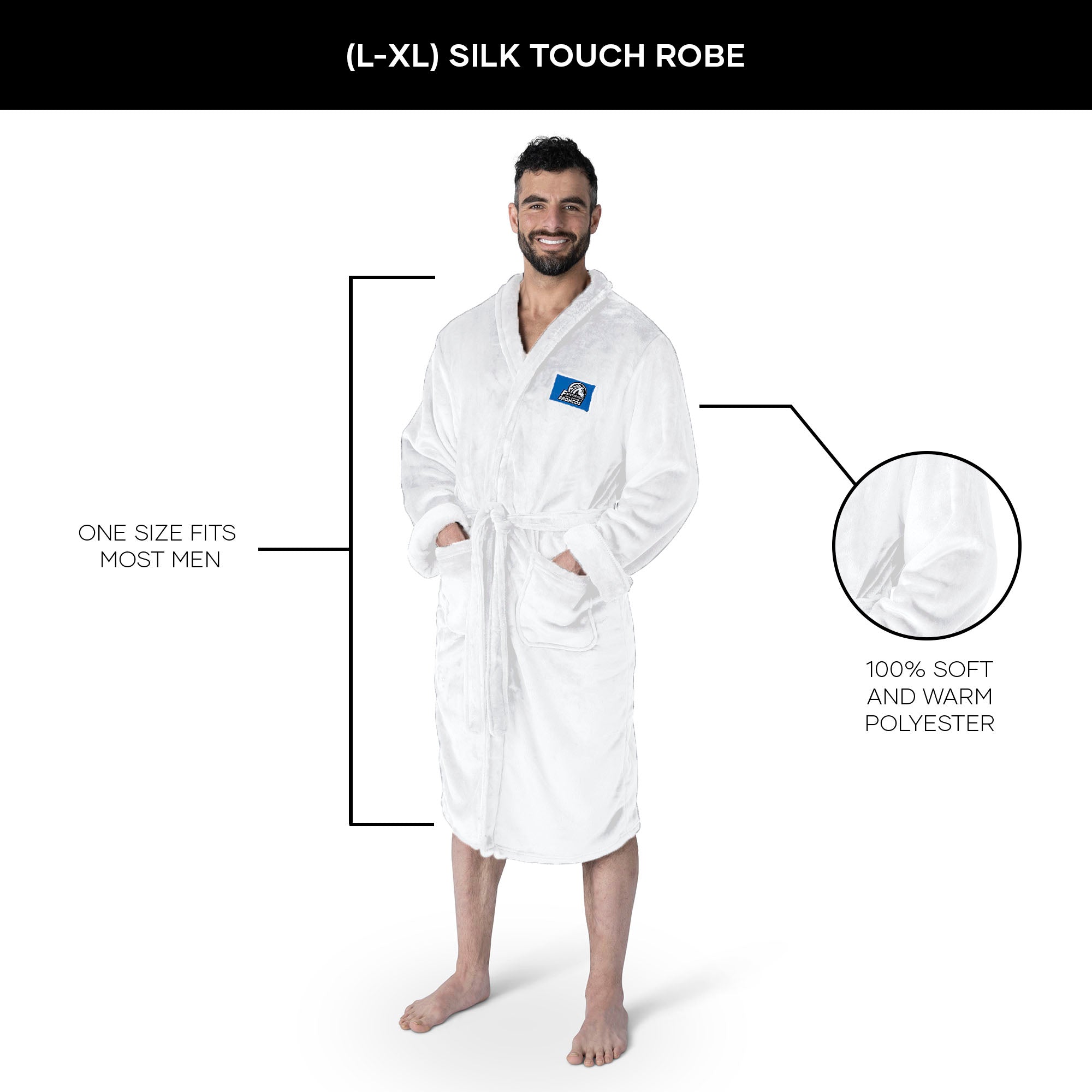 Fayetteville State Broncos L/XL Silk Touch Robe 26x47 Inches