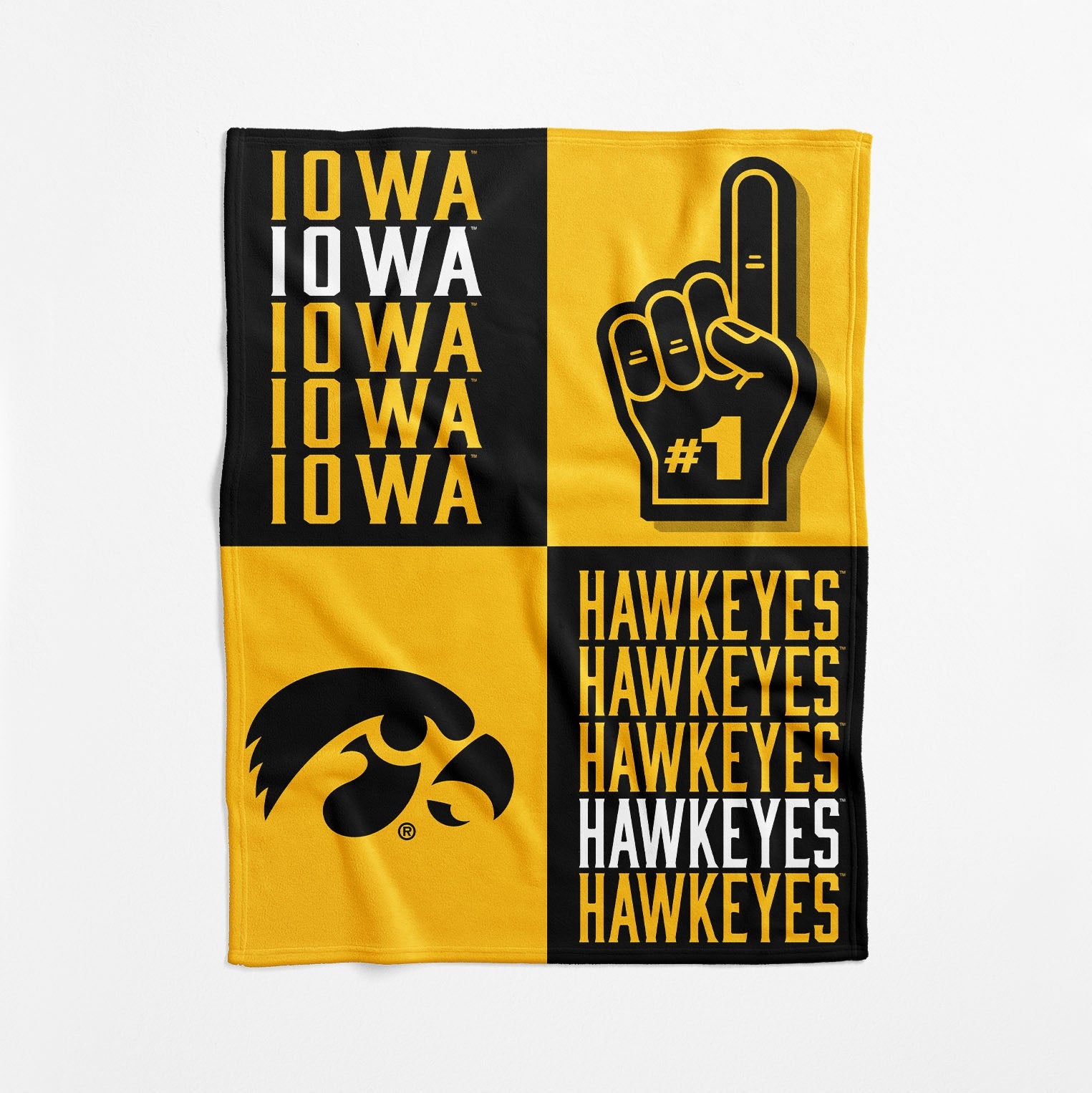 Iowa Hawkeyes NCAA Domino Swaddle Blanket 40x50 inches
