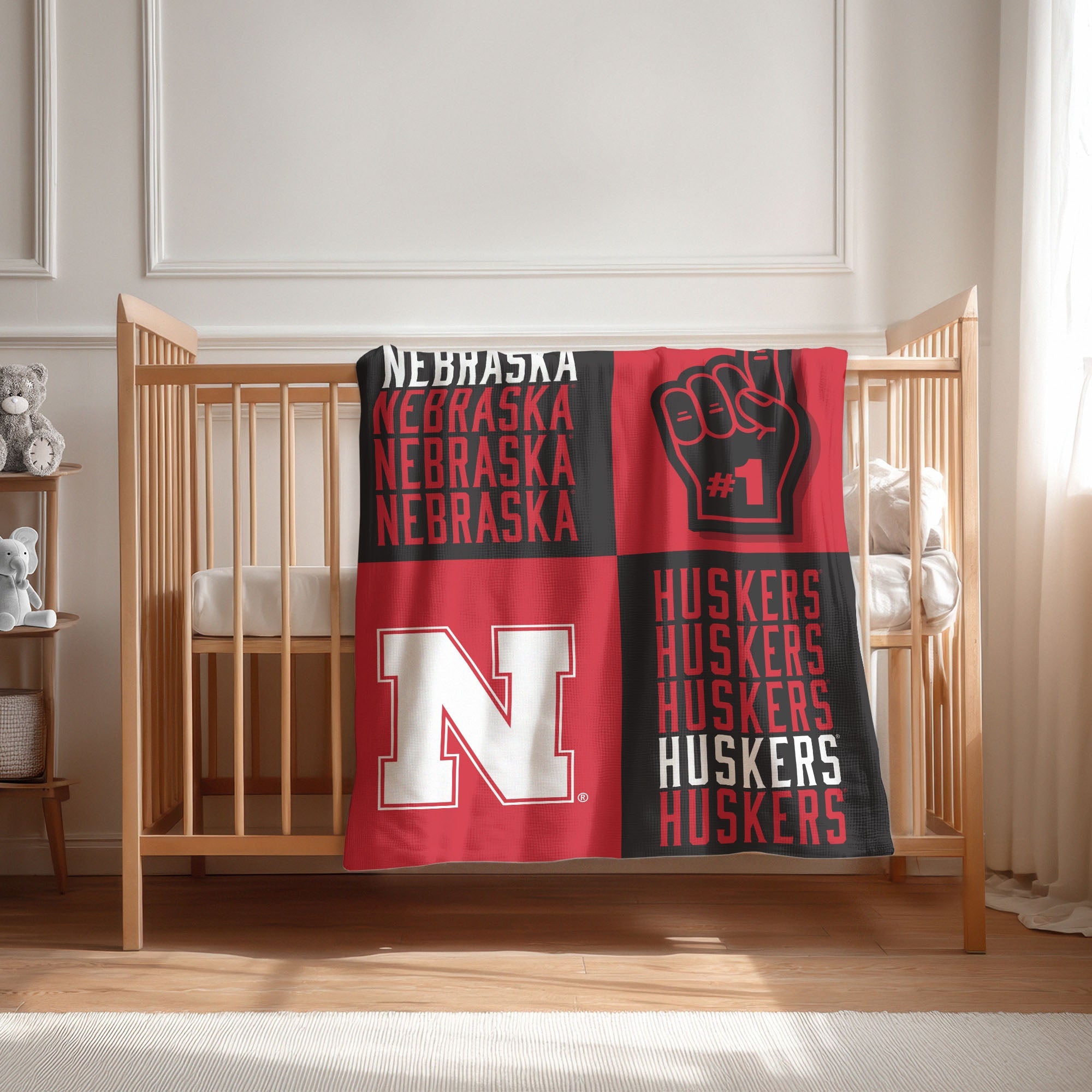 University of Nebraska Cornhuskers NCAA Domino Swaddle Blanket 40x50 inches