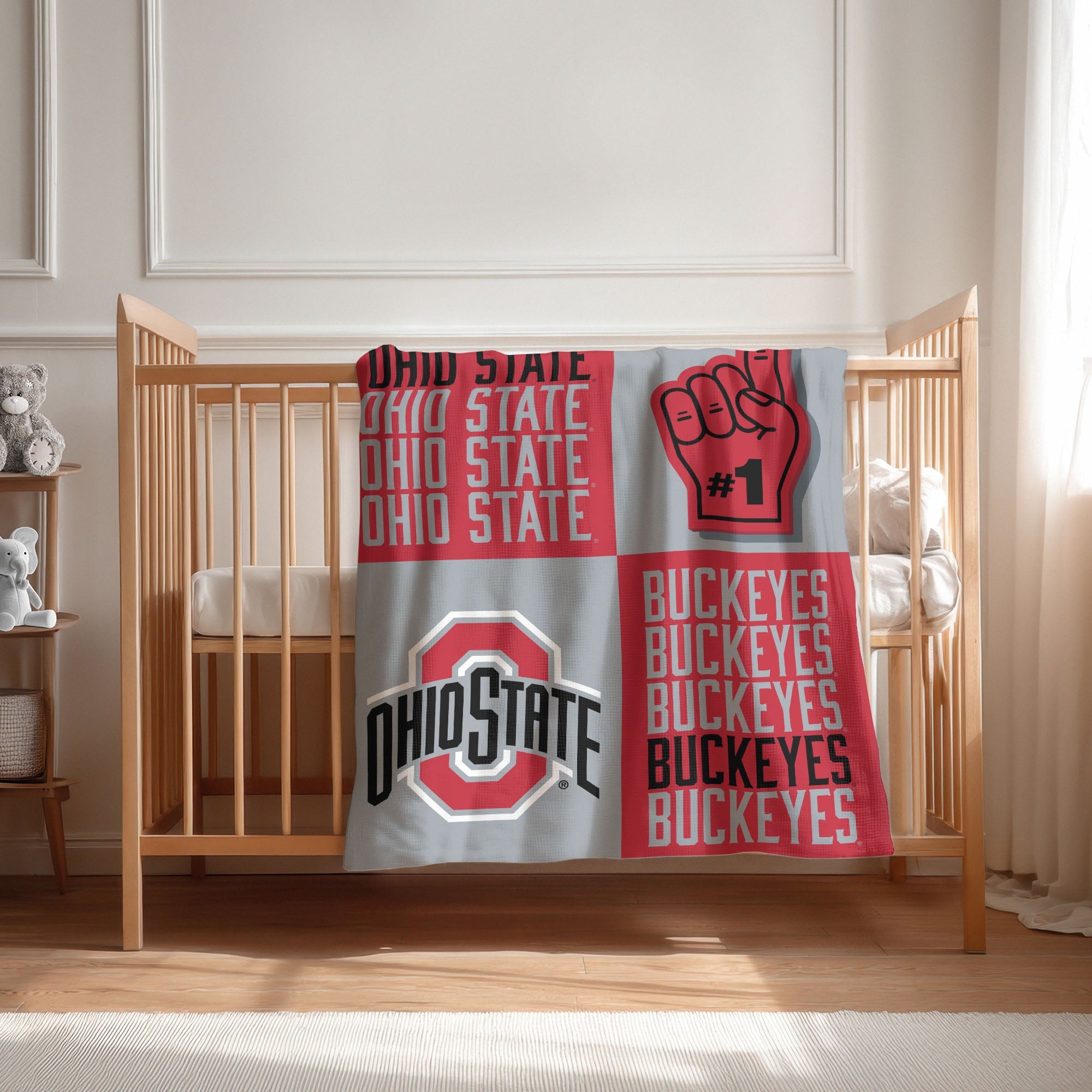 Ohio State Buckeyes NCAA Domino Swaddle Blanket 40x50 inches