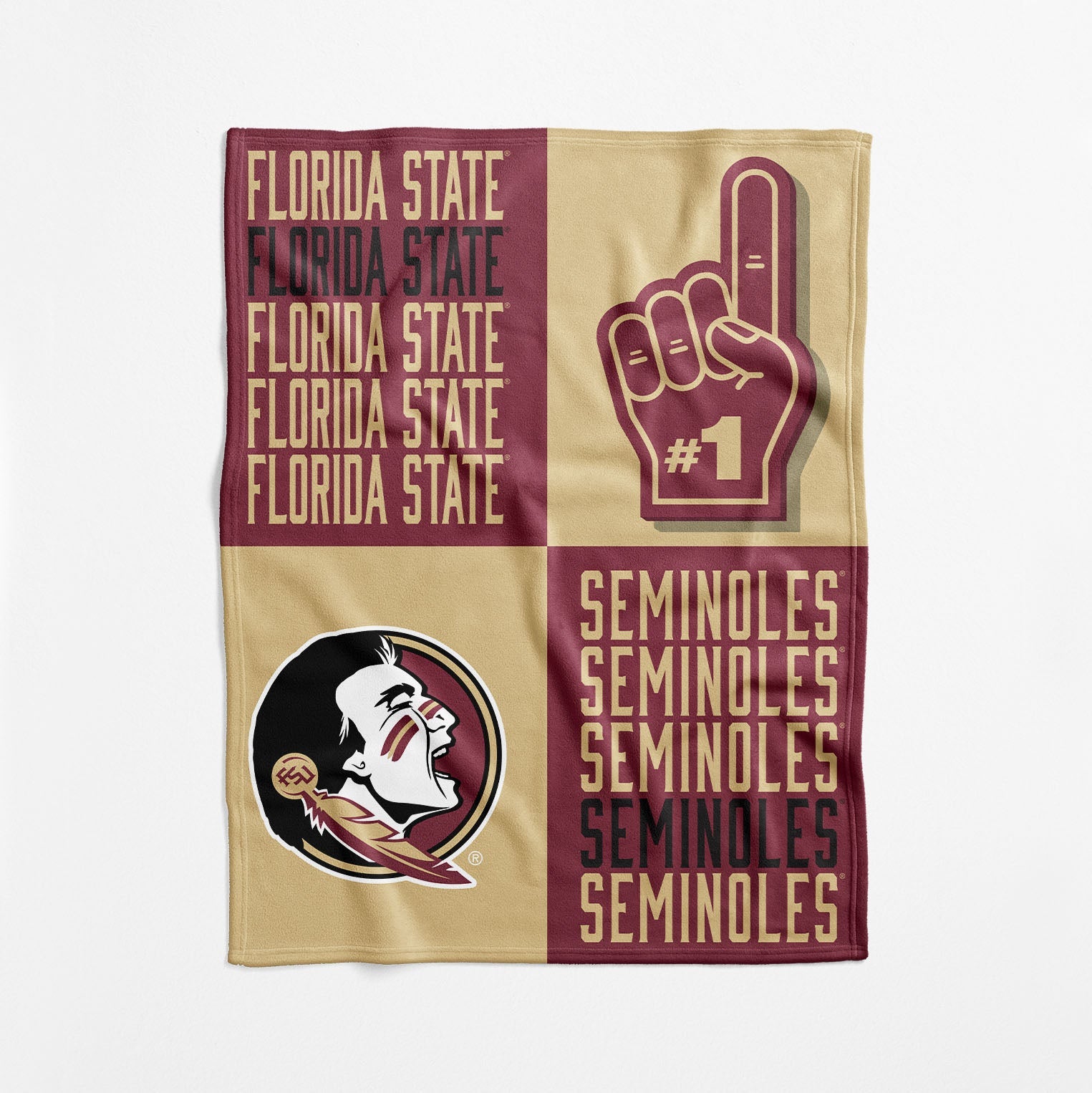 Florida State Seminoles NCAA Domino Swaddle Blanket 40x50 inches
