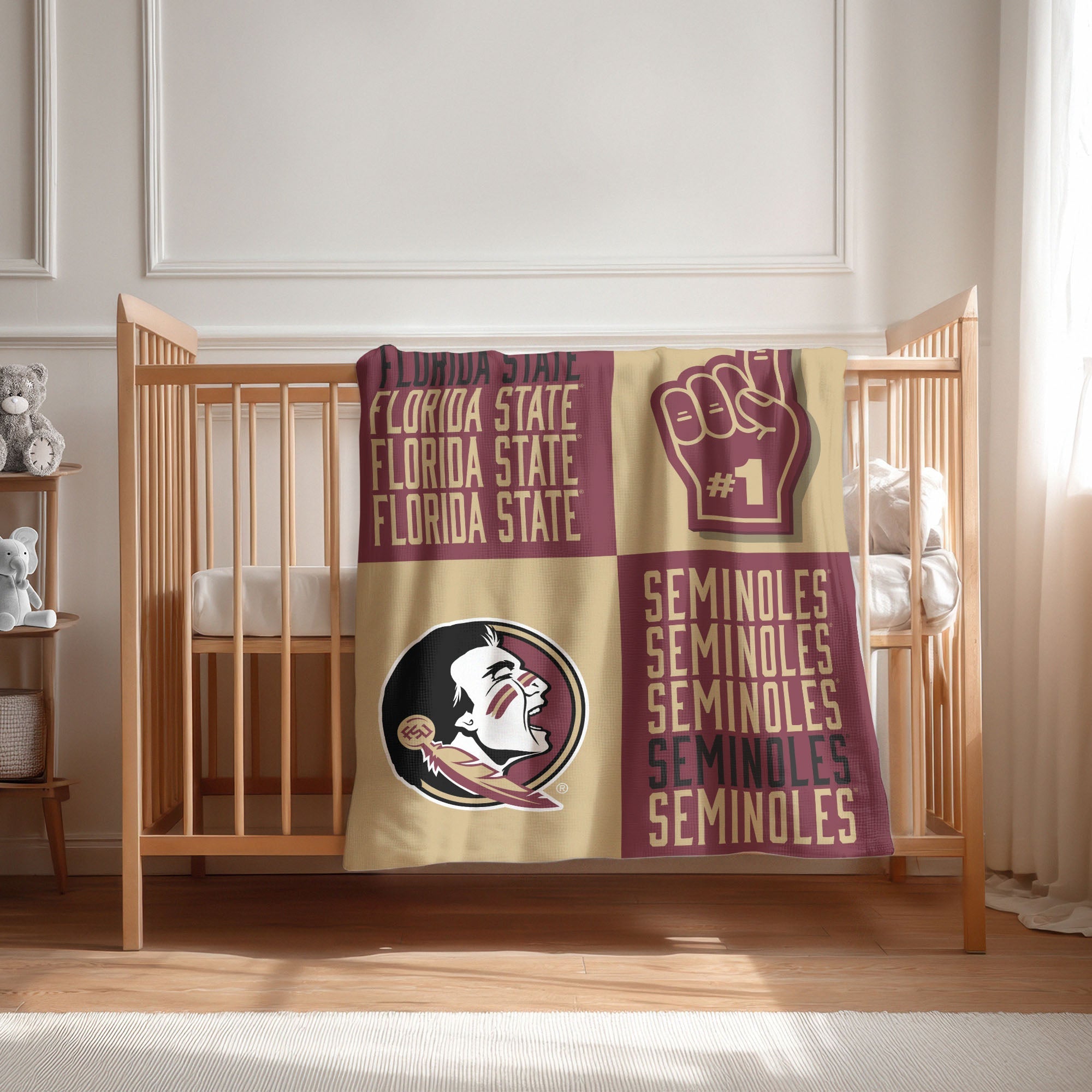 Florida State Seminoles NCAA Domino Swaddle Blanket 40x50 inches