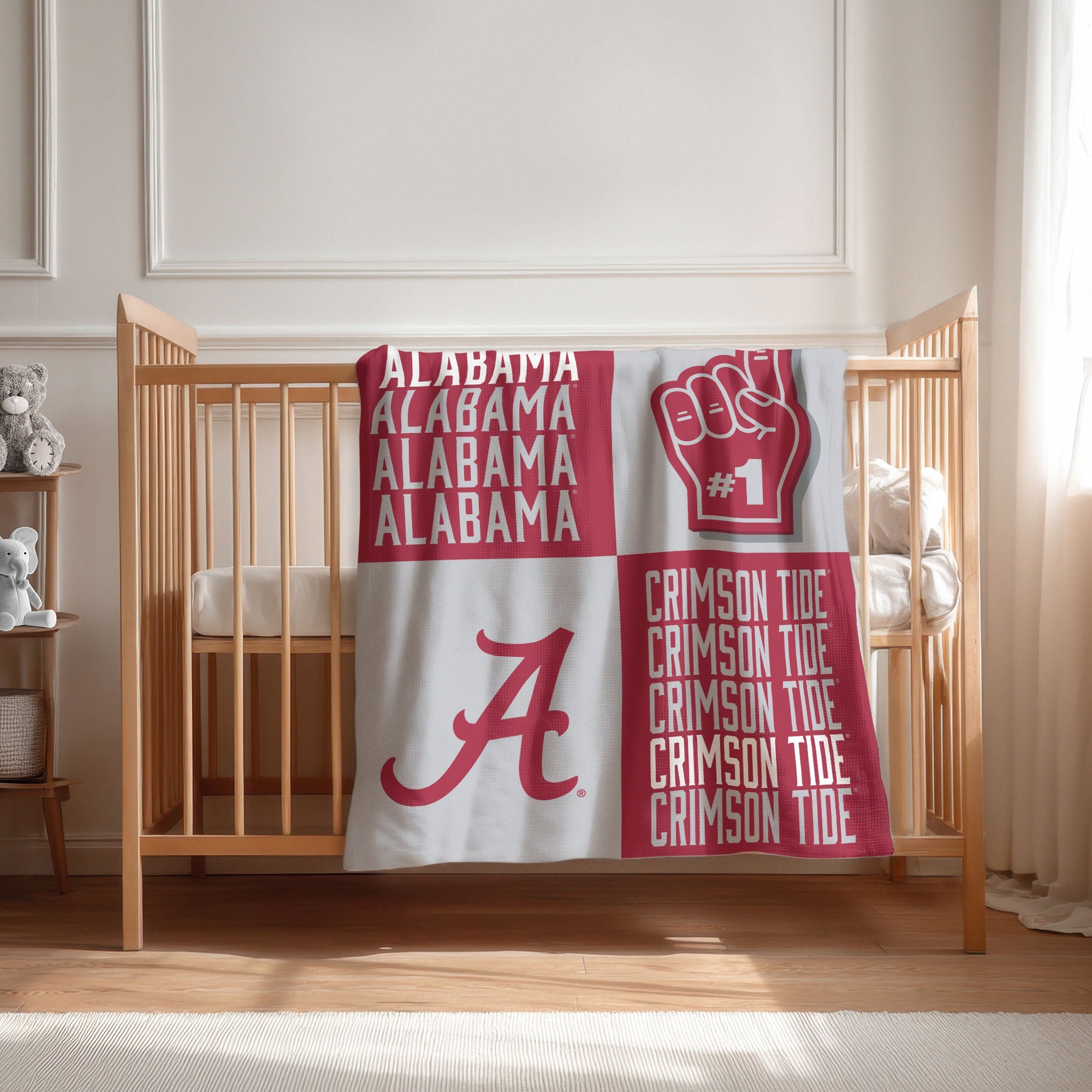 Alabama Crimson Tide NCAA Domino Swaddle Blanket 40x50 inches