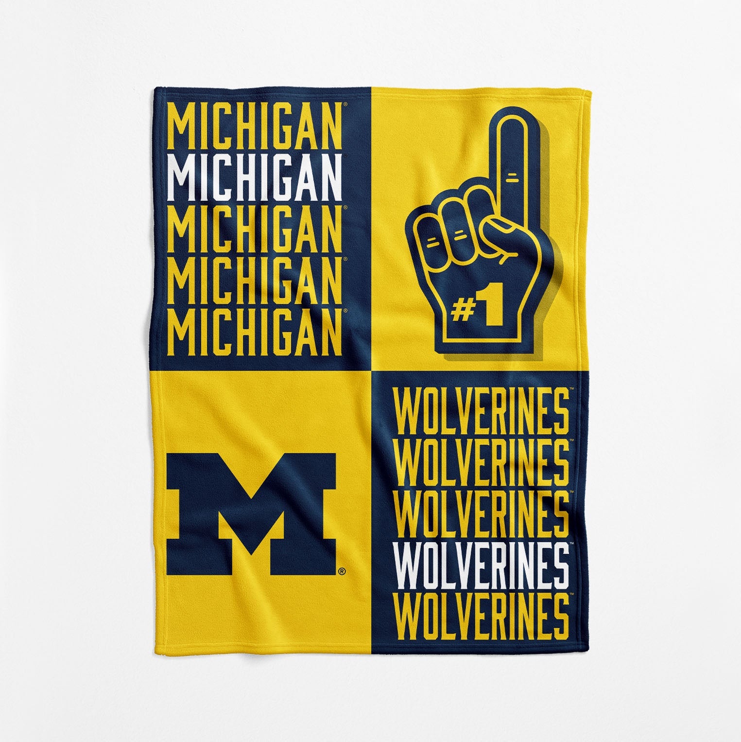 Michigan Wolverines NCAA Domino Swaddle Blanket 40x50 inches