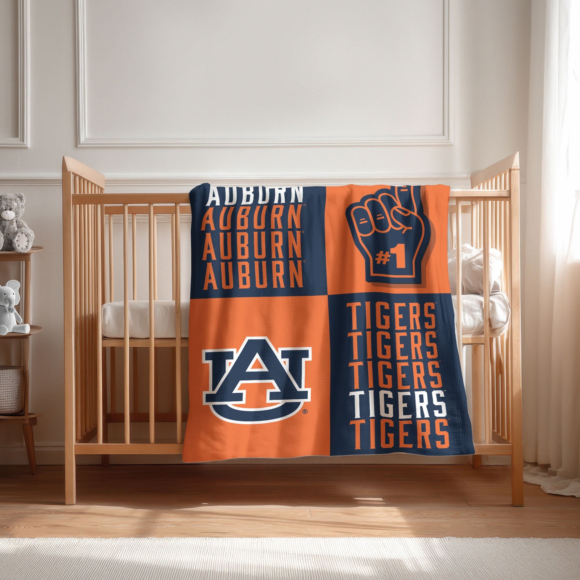 Auburn University Tigers NCAA Domino Swaddle Blanket 40x50 inches