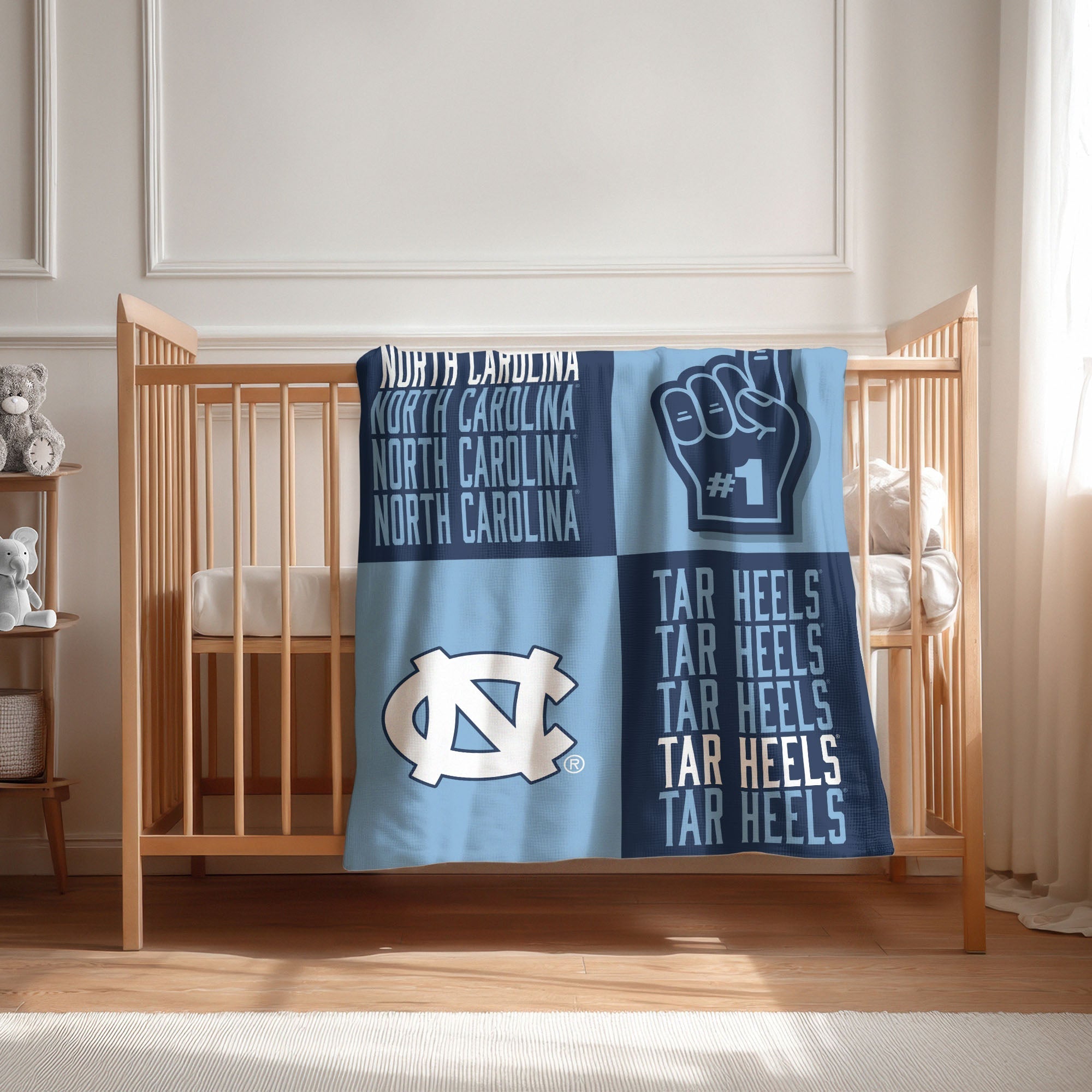 University of North Carolina NCAA Domino Swaddle Blanket 40x50 inches