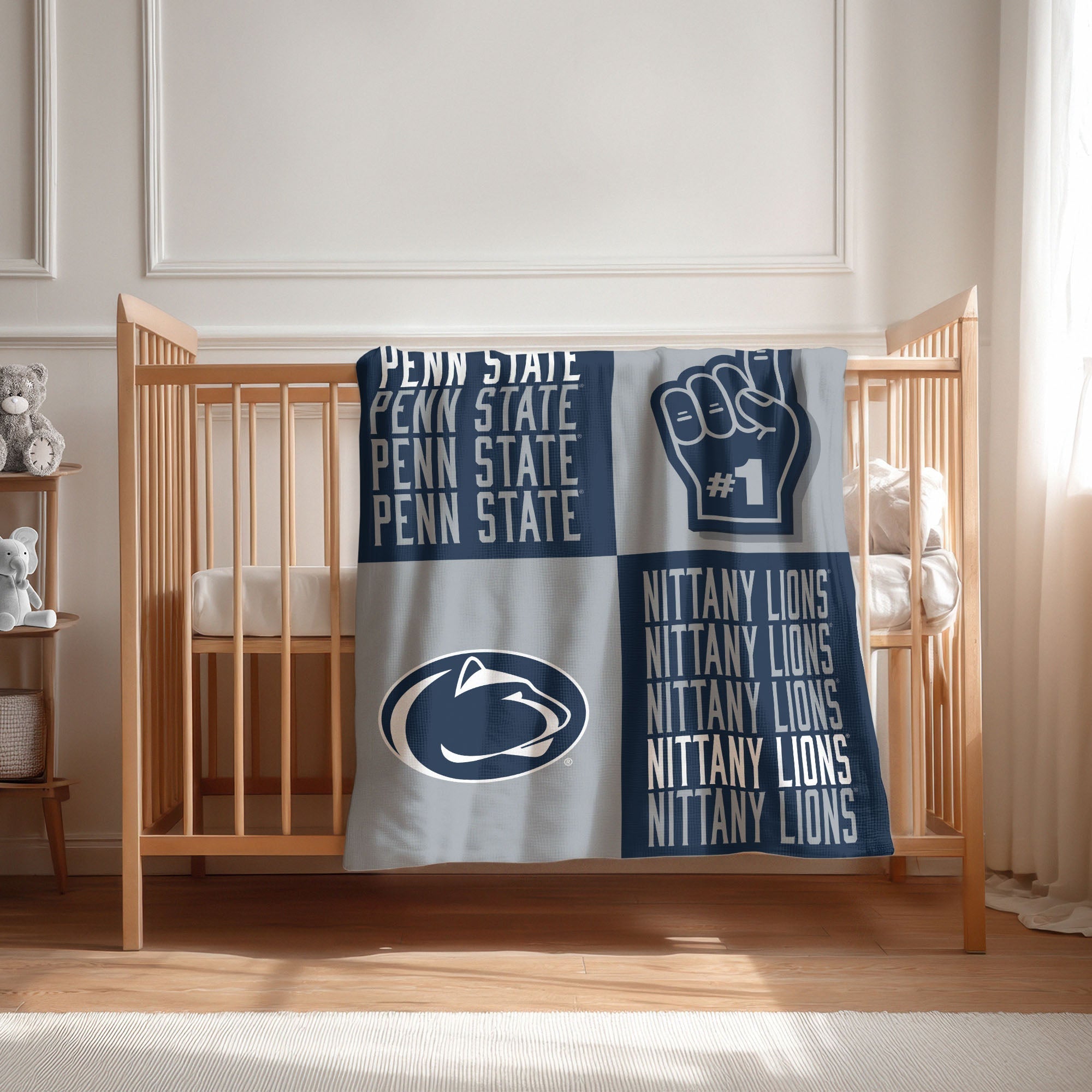 Penn State Nittany Lions NCAA Domino Swaddle Blanket 40x50 inches