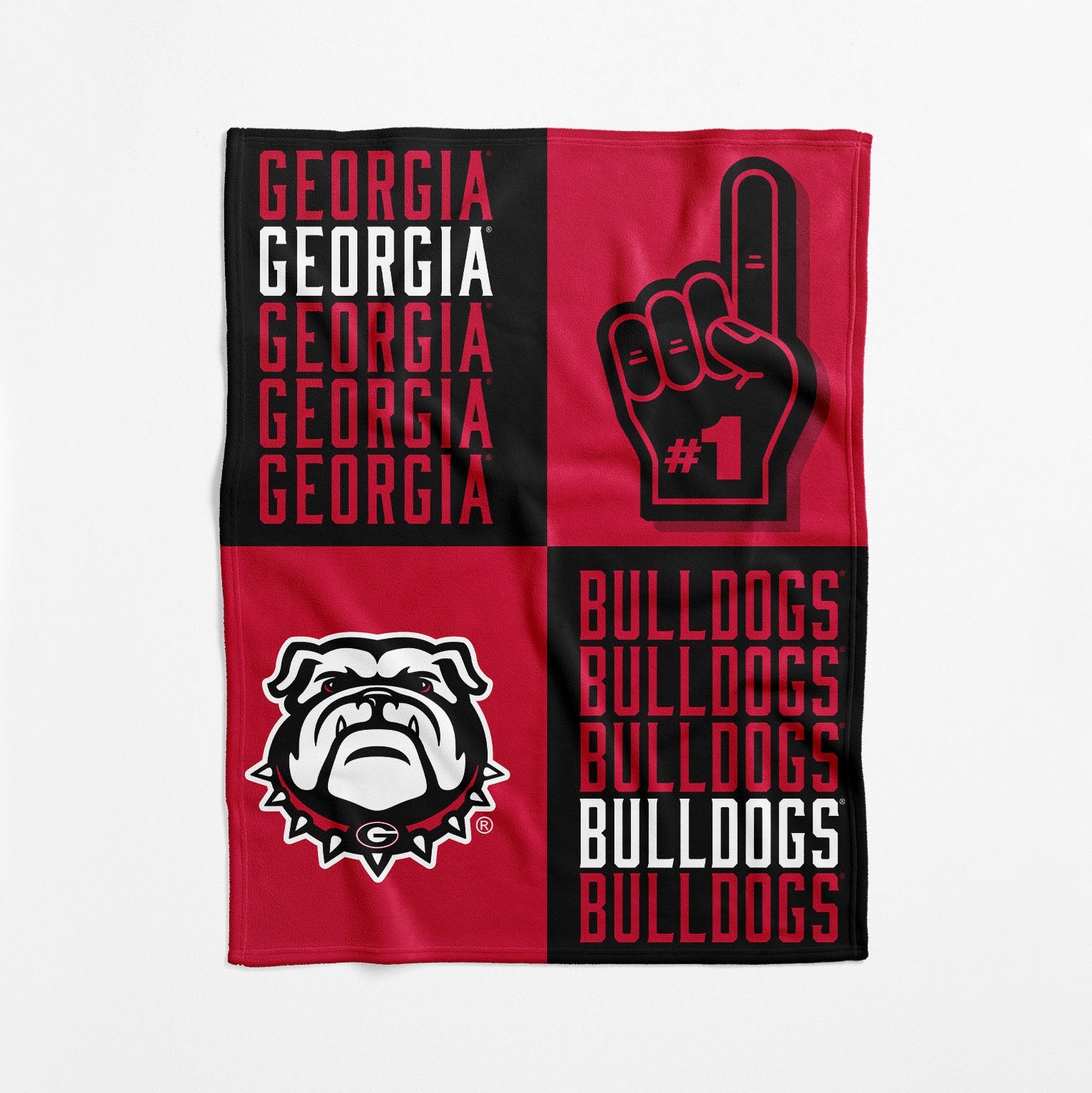 Georgia Bulldogs NCAA Domino Swaddle Blanket 40x50 inches