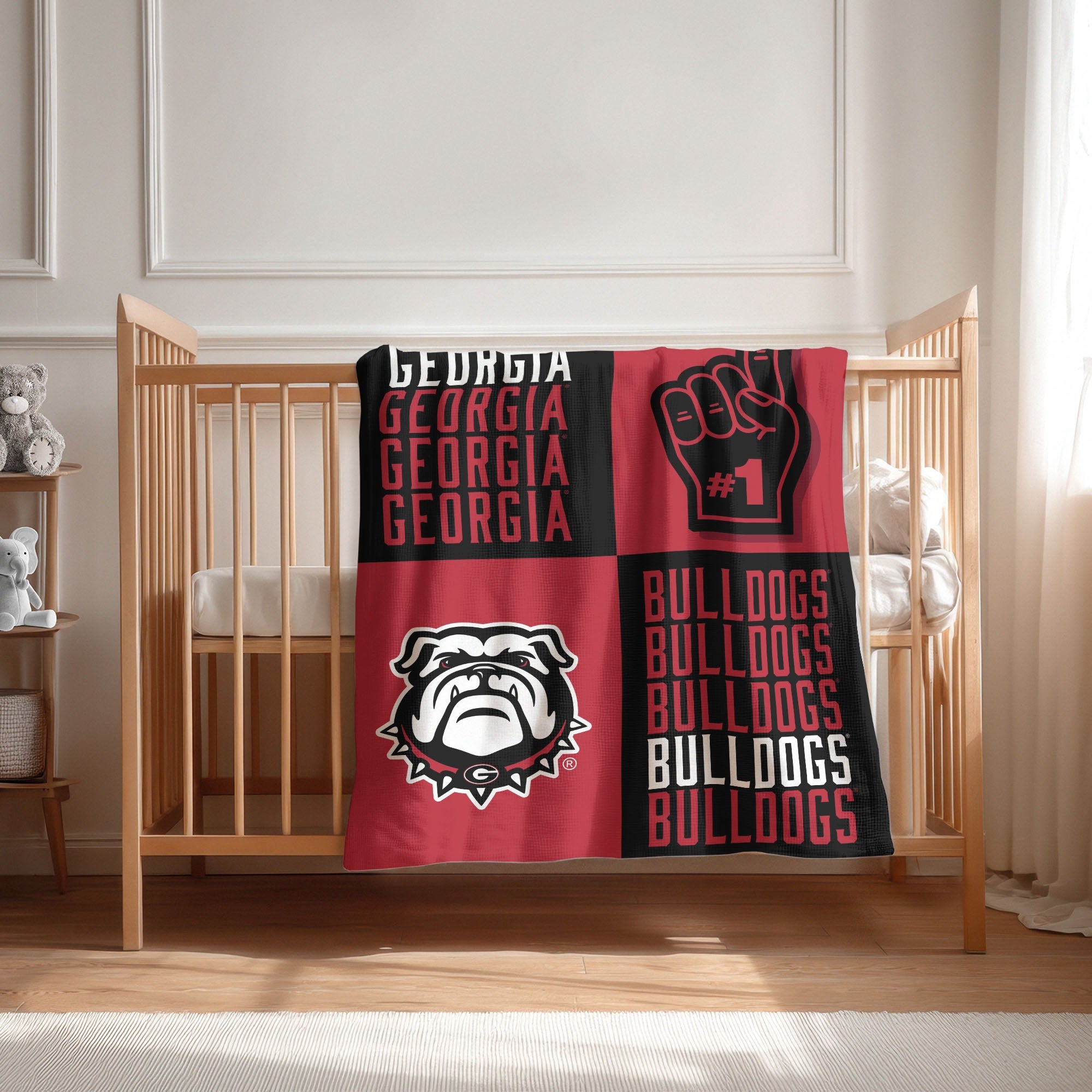 Georgia Bulldogs NCAA Domino Swaddle Blanket 40x50 inches