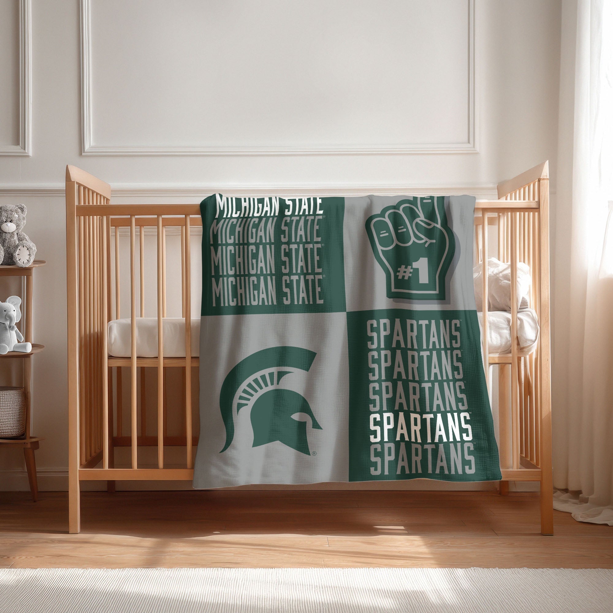 Michigan State Spartans NCAA Domino Swaddle Blanket 40x50 inches