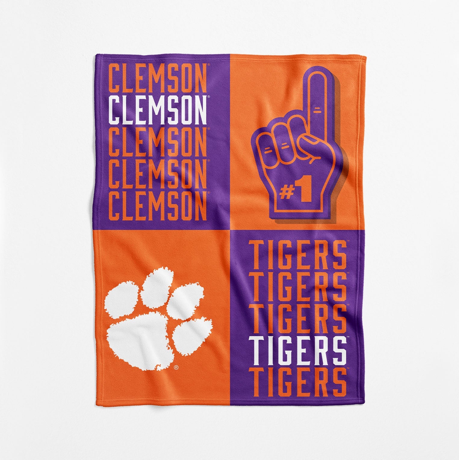 Clemson University Tigers NCAA Domino Swaddle Blanket 40x50 inches