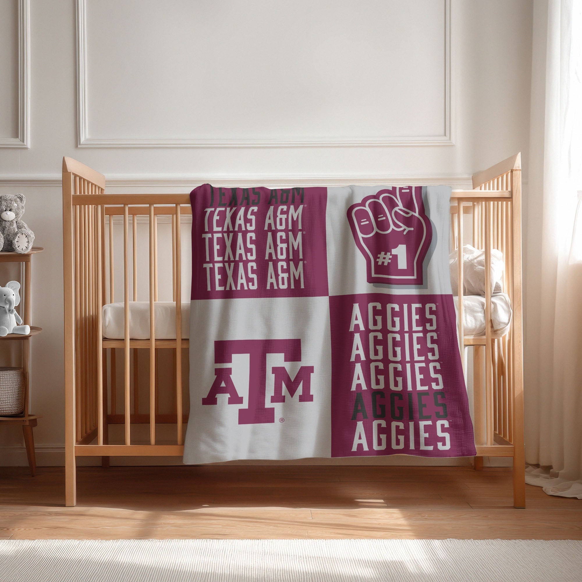 Texas A&M University Aggies NCAA Domino Swaddle Blanket 40x50 inches