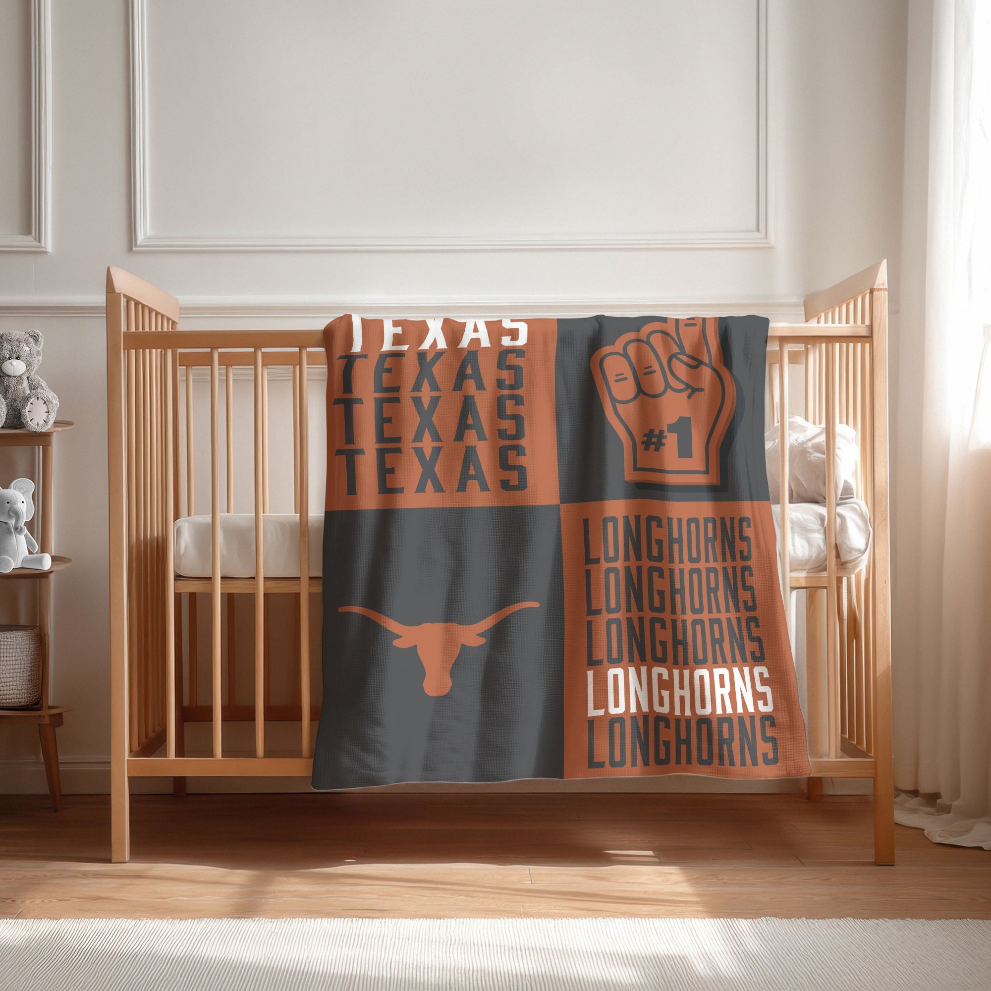 Texas Longhorns NCAA Domino Swaddle Blanket 40x50 inches