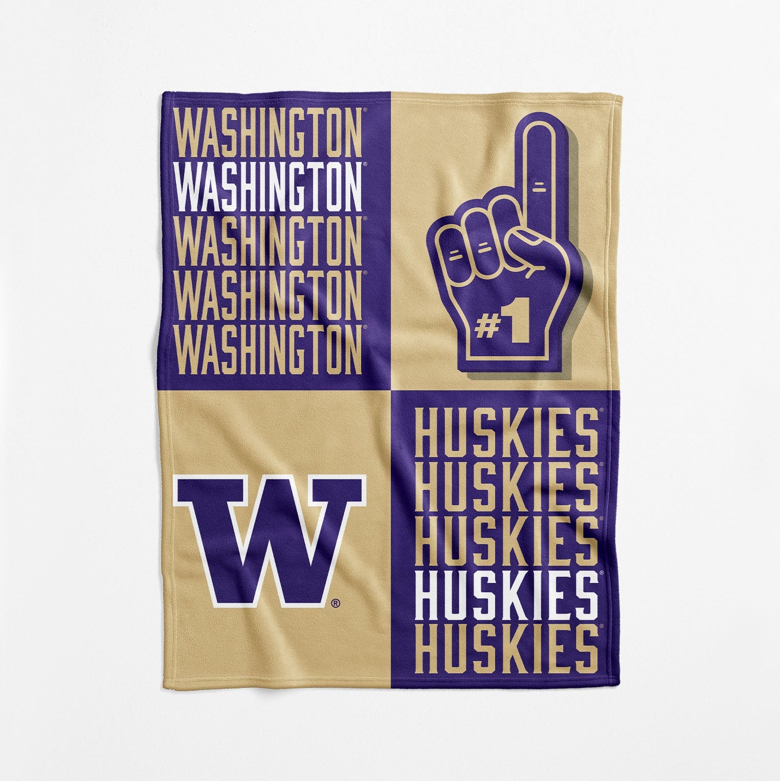 Washington Huskies NCAA Domino Swaddle Blanket 40x50 inches