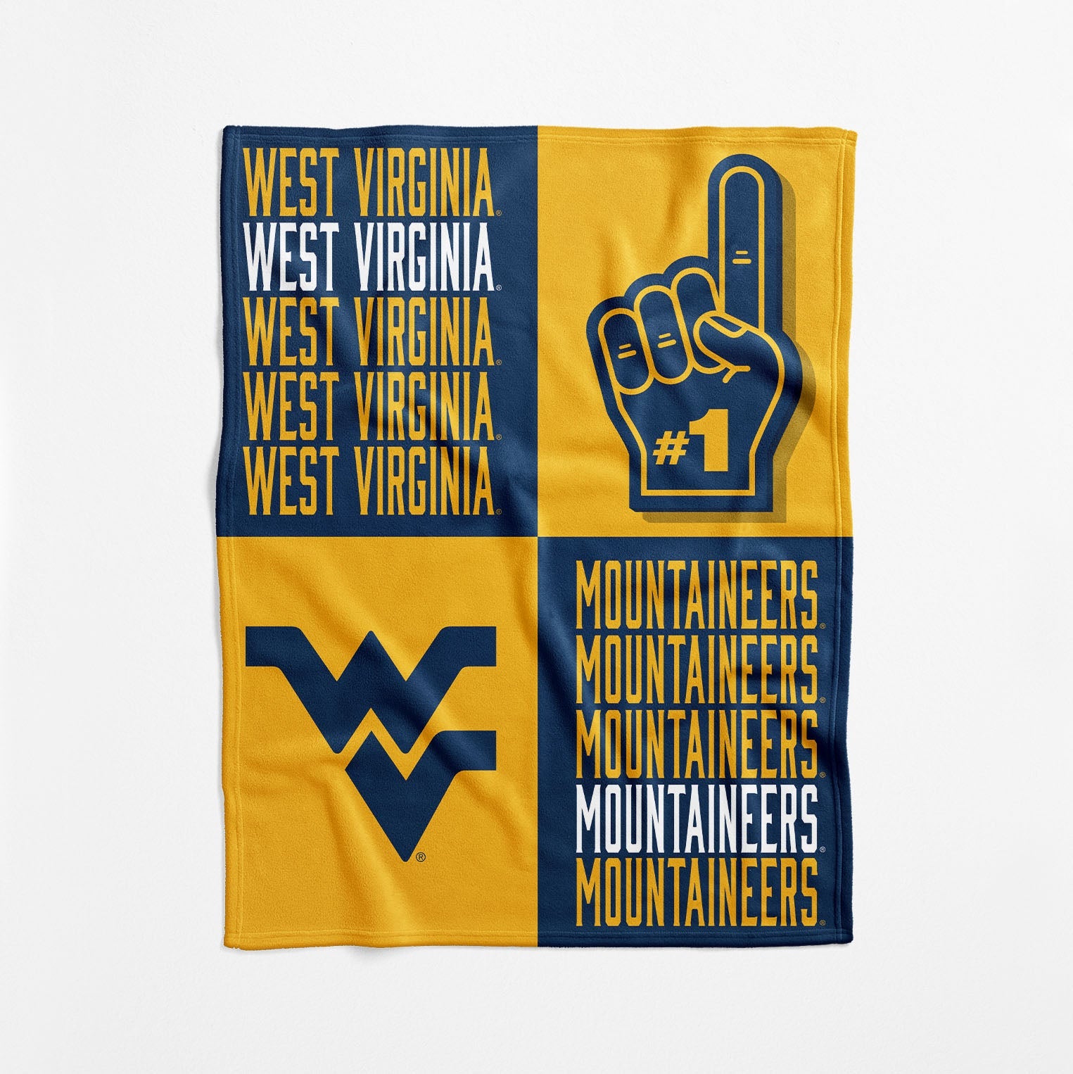 West Virginia Mountaineers NCAA Domino Swaddle Blanket 40x50 inches