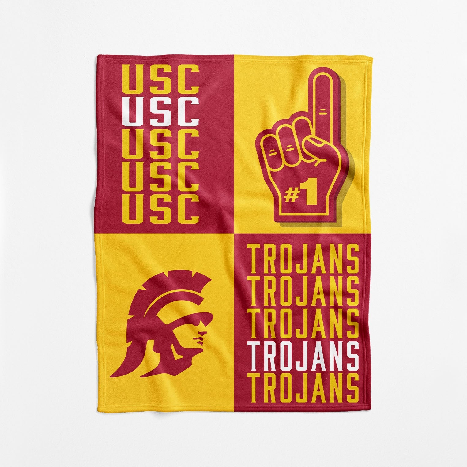 USC Trojans NCAA Domino Swaddle Blanket 40x50 inches