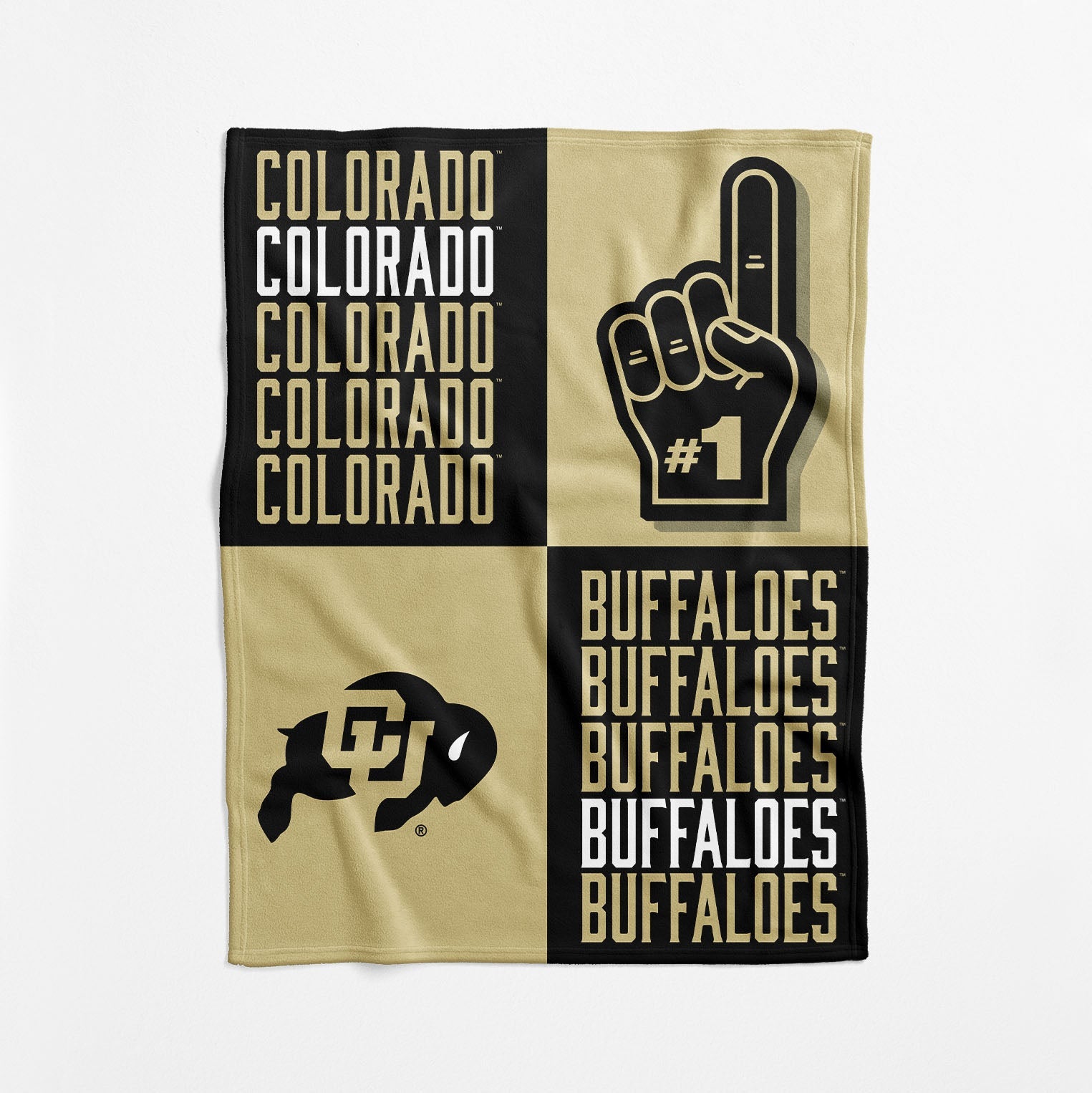 Colorado Buffaloes NCAA Domino Swaddle Blanket 40x50 inches