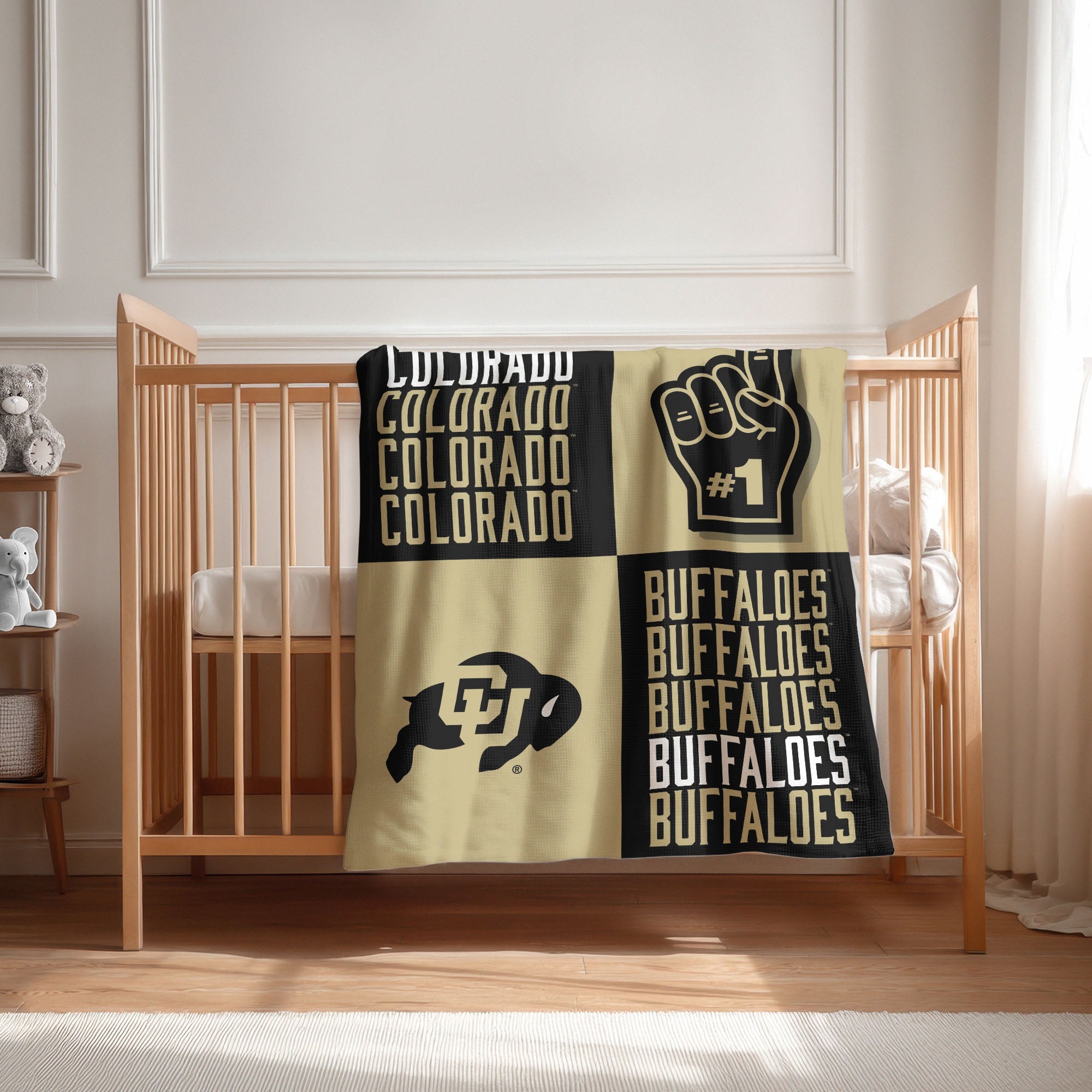 Colorado Buffaloes NCAA Domino Swaddle Blanket 40x50 inches