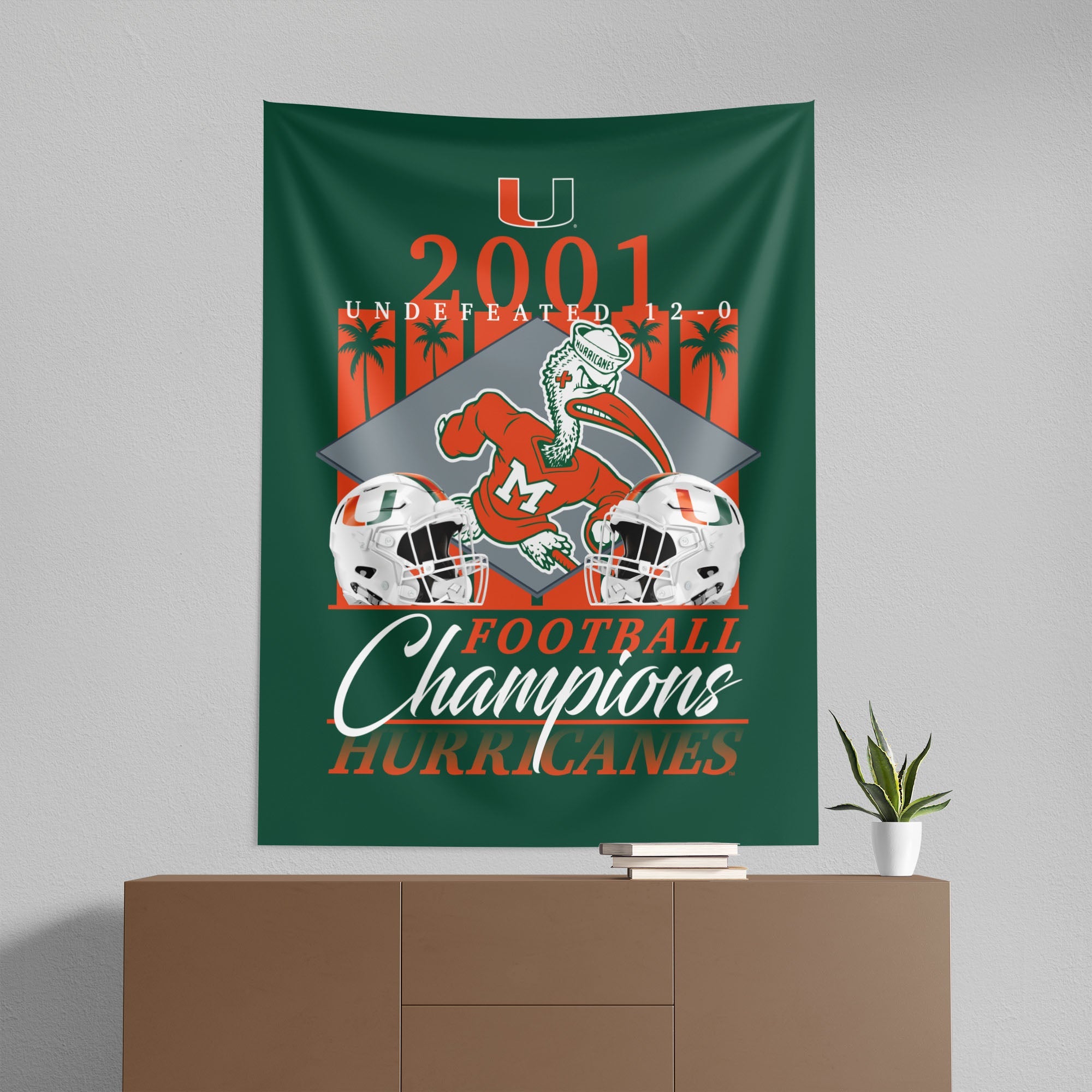 NCAA Miami Hurricanes Pinnacle Wall Hanging 50x60 Inches