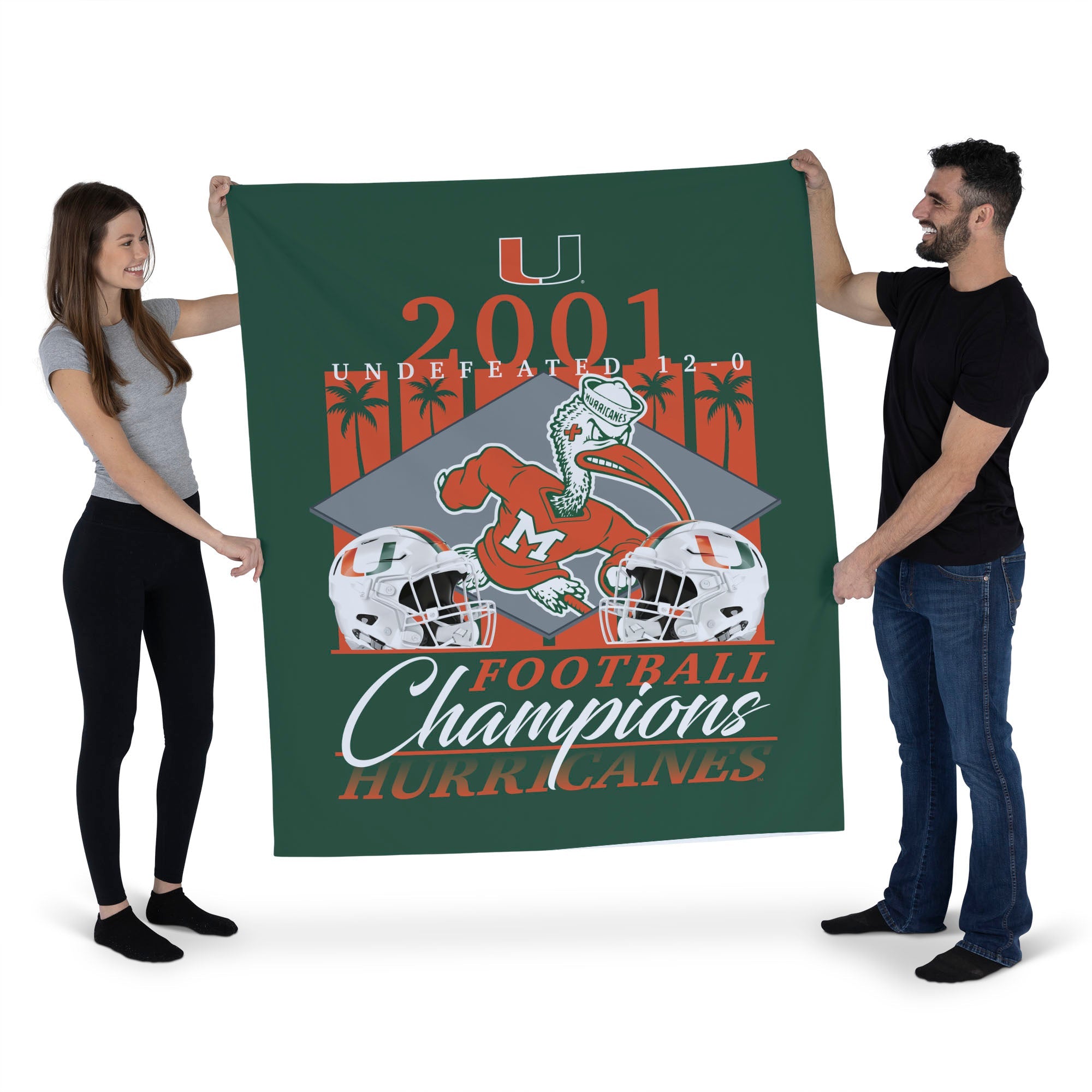 NCAA Miami Hurricanes Pinnacle Wall Hanging 50x60 Inches