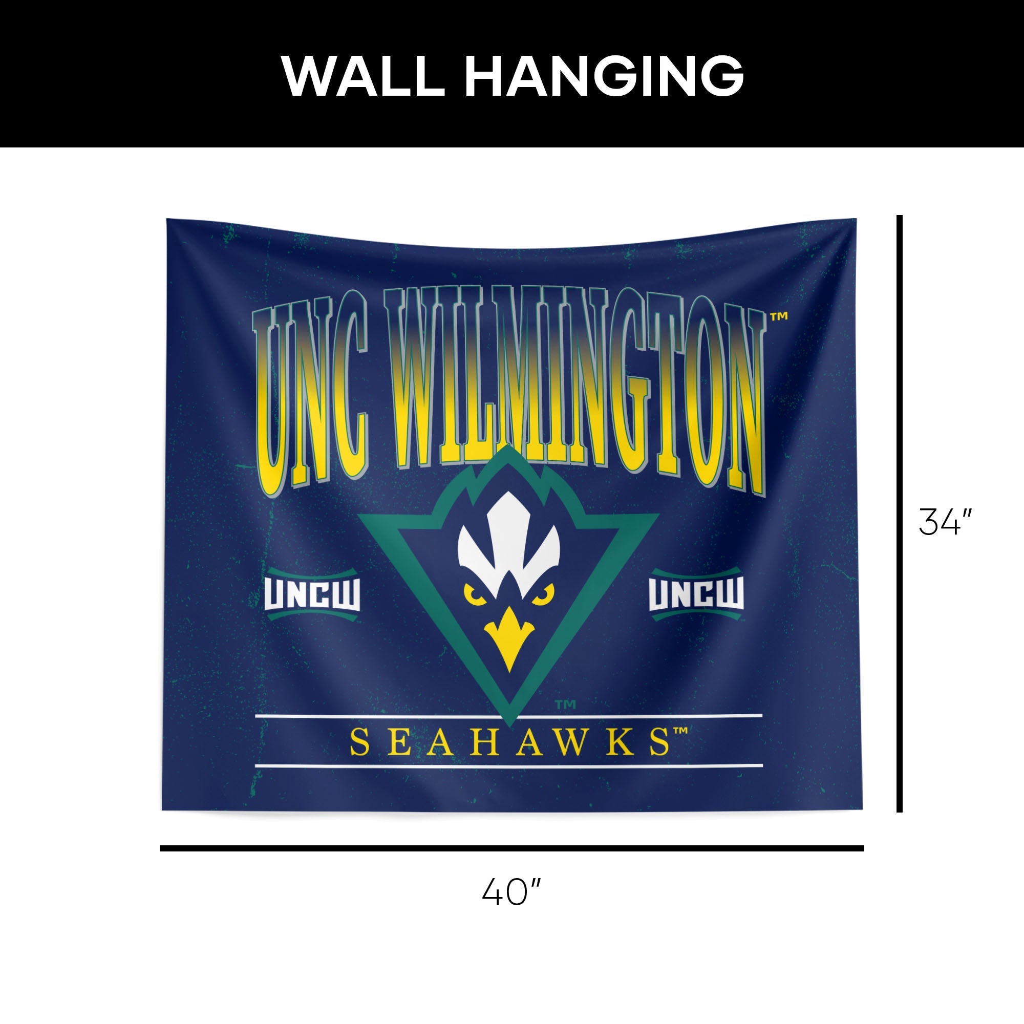 UNC Wilmington Seahawks Wall Hanging 34x40 Inches