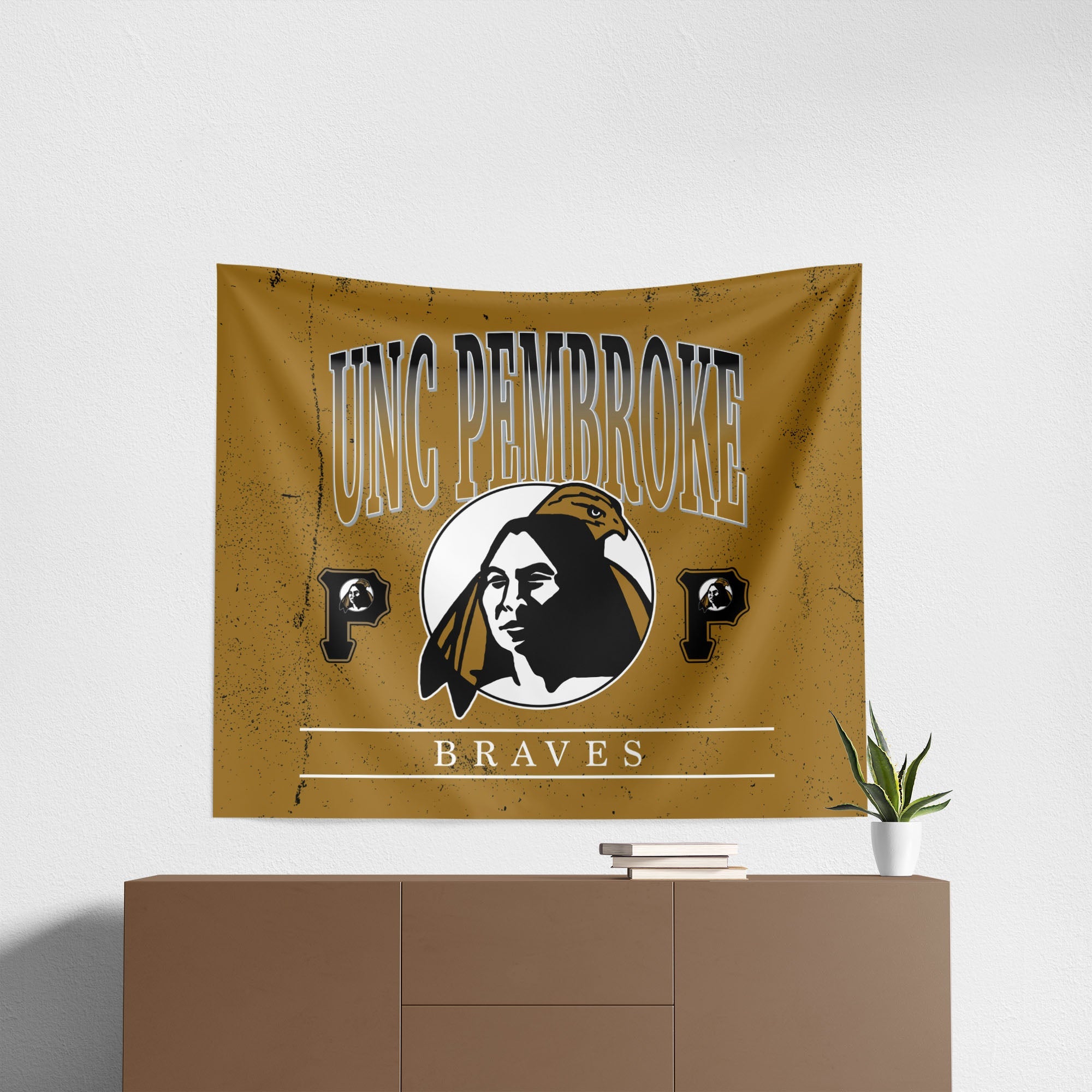 UNC Pembroke Braves Wall Hanging 34x40 Inches
