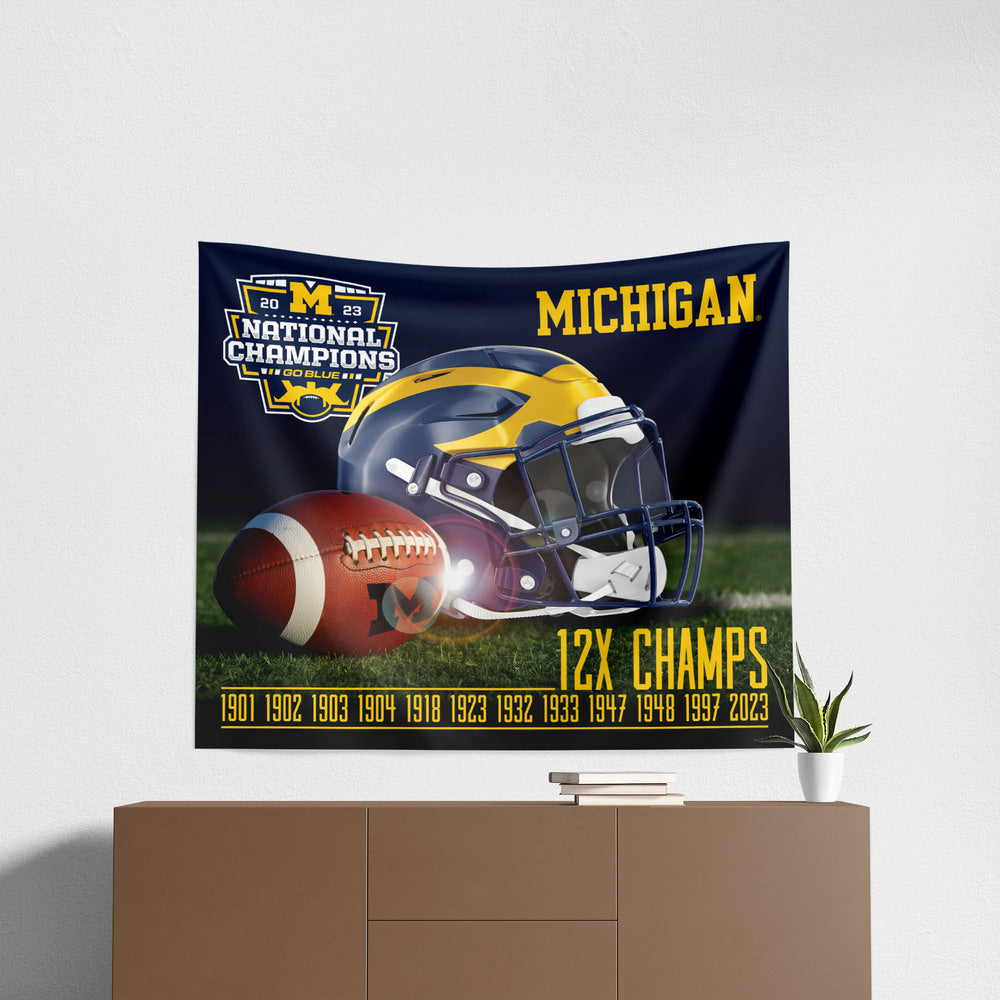 NCAA 2023 FBC Training Michigan Wolverines Wall Hanging 50x60 Inches