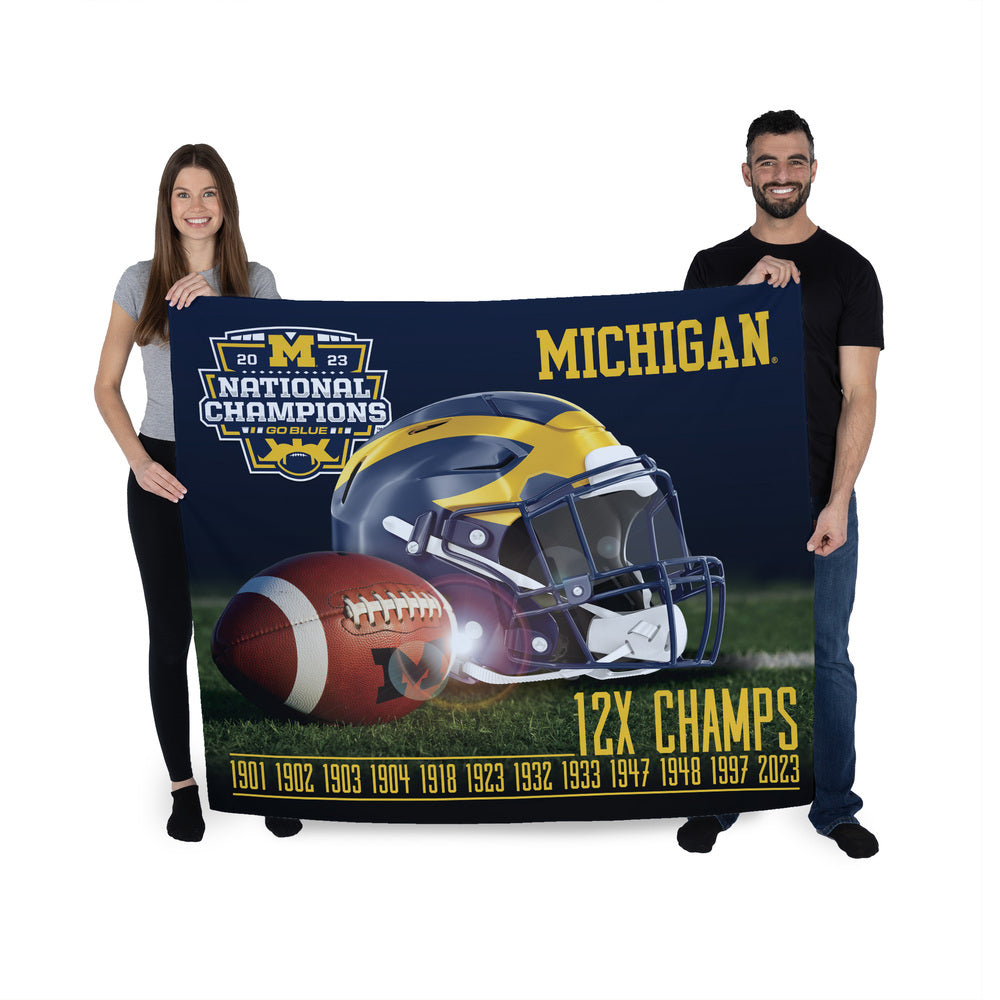 NCAA 2023 FBC Training Michigan Wolverines Wall Hanging 50x60 Inches