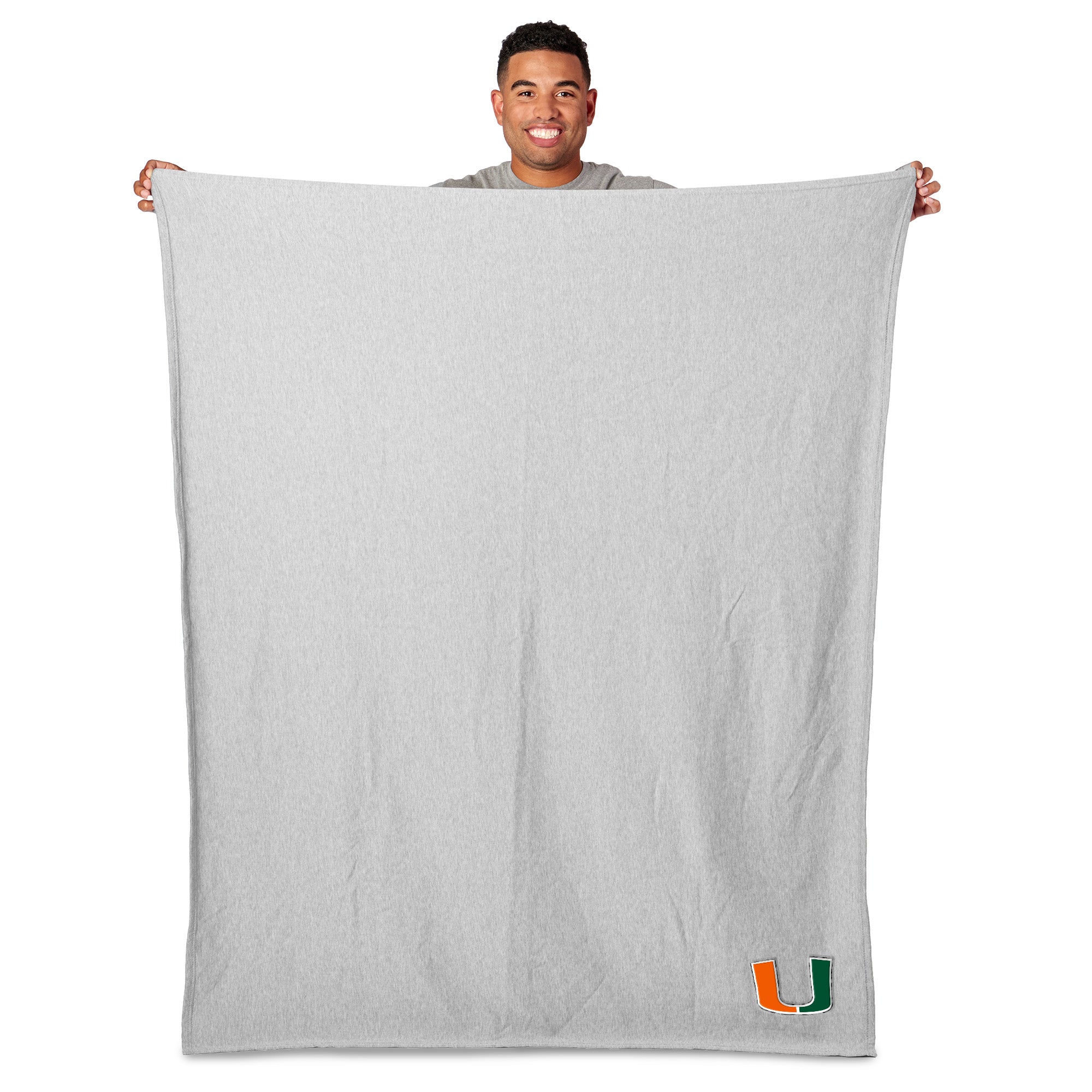 Miami Hurricanes NCAA Logo Sweatshirt Throw Blanket 50x60 Inches