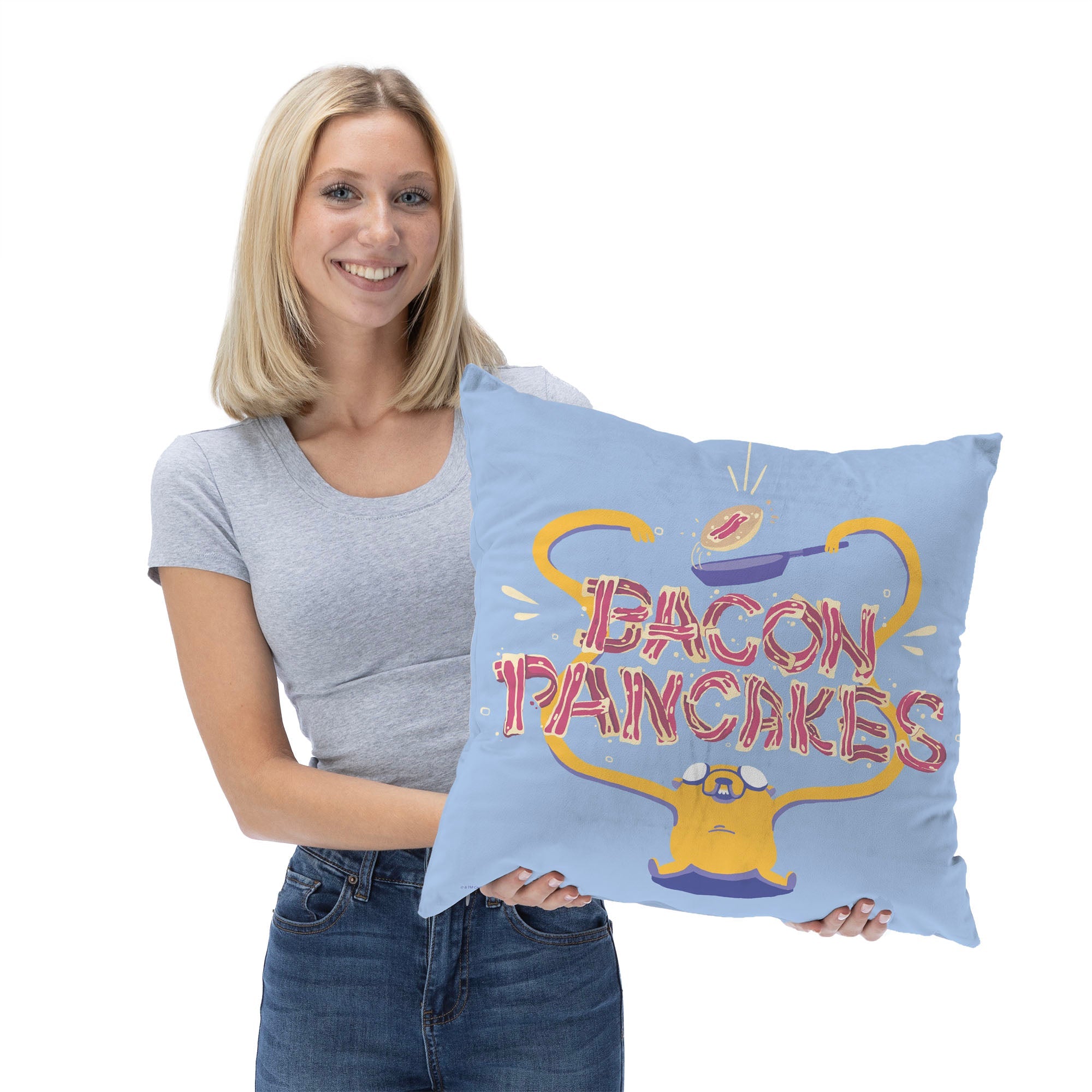 Cartoon Network Adventure Time Bacon Pancakes Throw Pillow 18x18 Inches