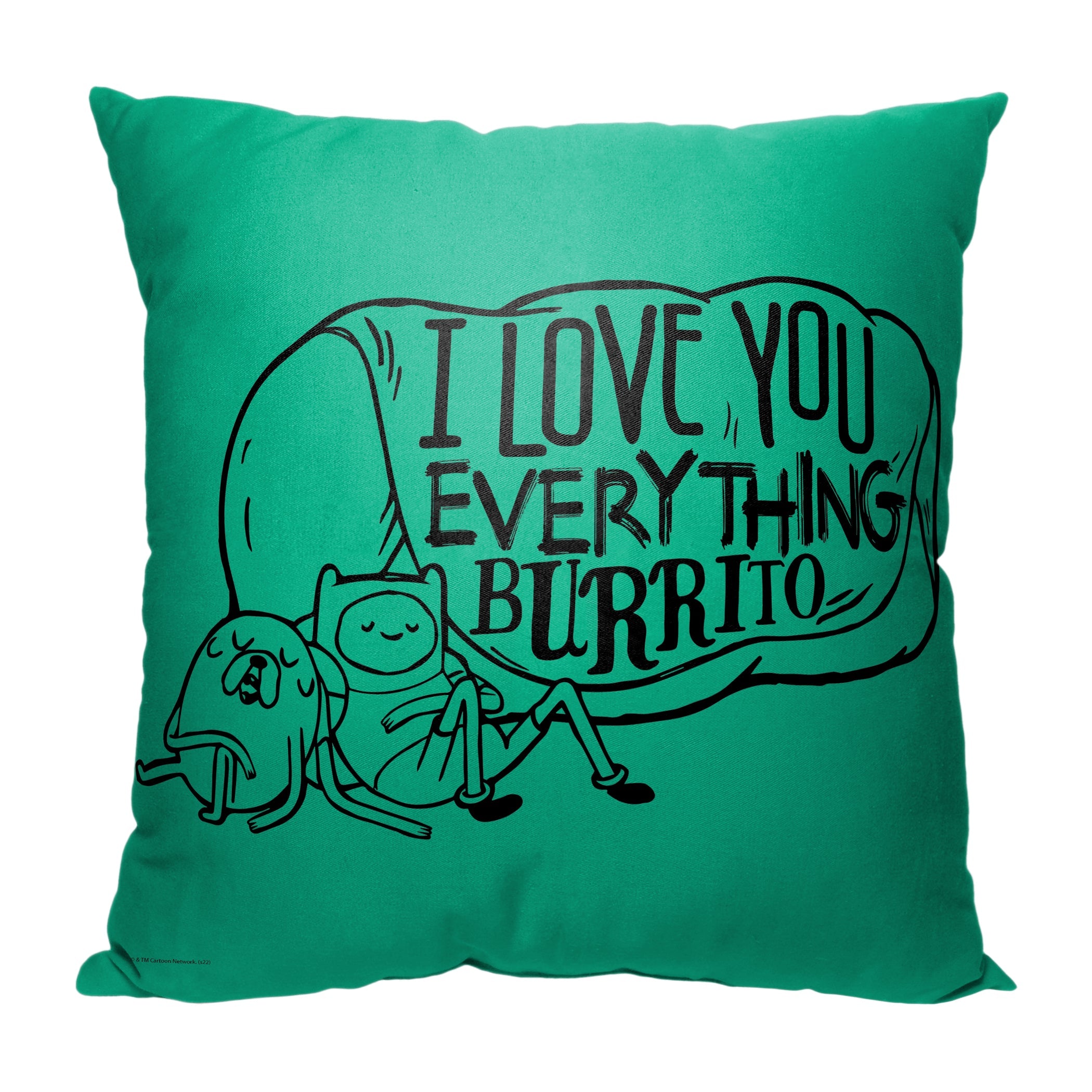 Cartoon Network Adventure Time Everything Burrito Throw Pillow 18x18 Inches