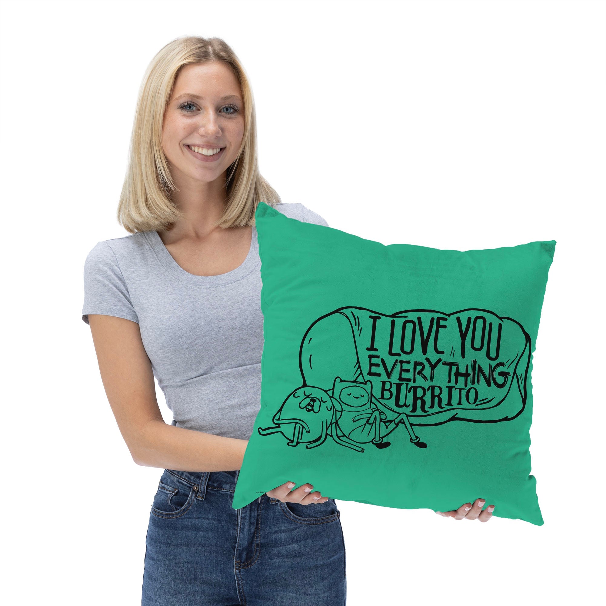 Cartoon Network Adventure Time Everything Burrito Throw Pillow 18x18 Inches
