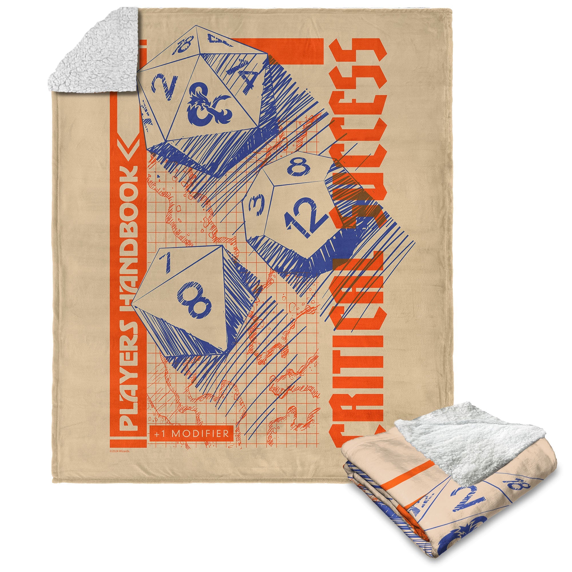 Hasbro Hasbro Dungeons & Dragons Critical Success Silk Touch Sherpa Throw Blanket 50X60 Inches