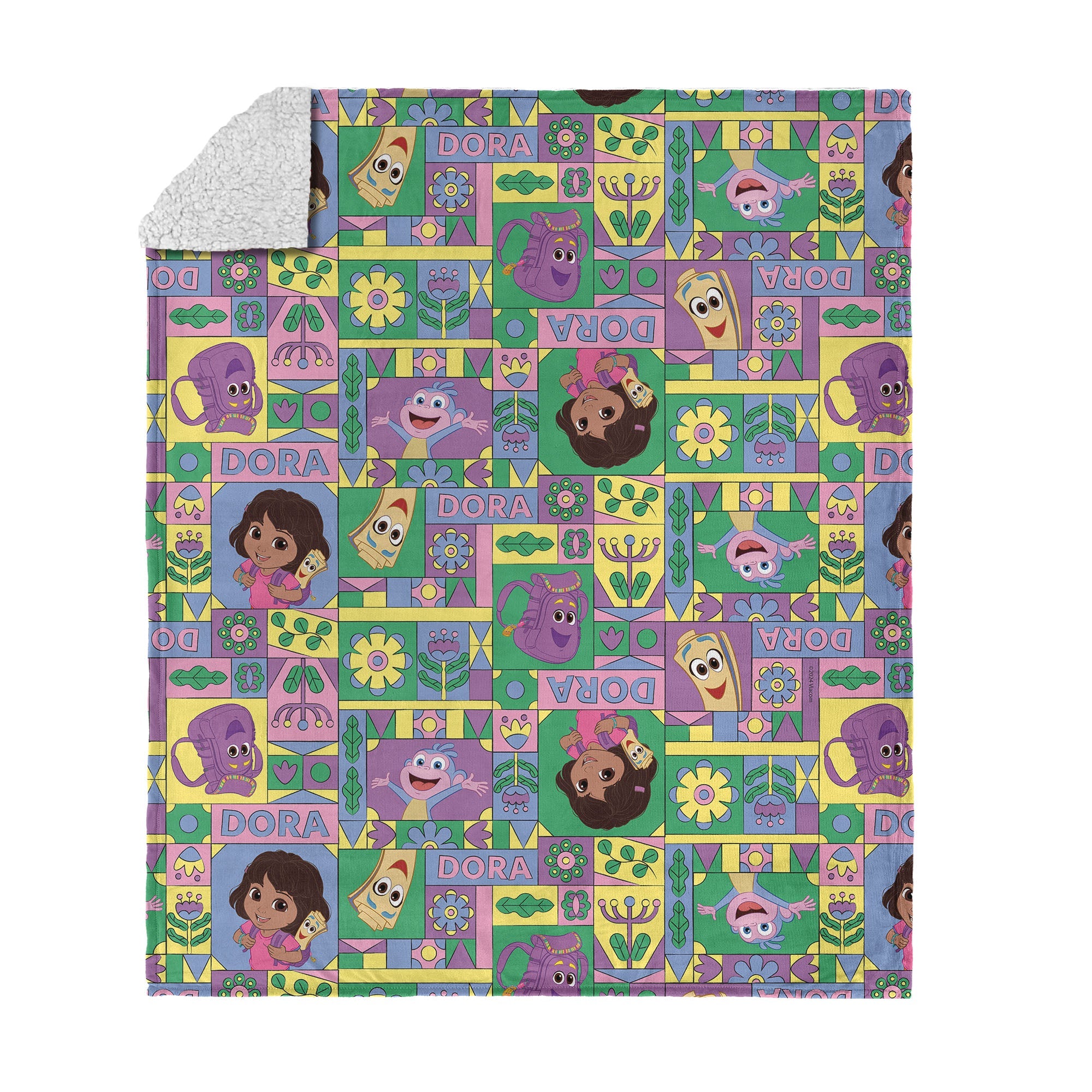 Dora the Explorer Dora and Friends Collage Silk Touch Sherpa Throw Blanket 50 x 60 inches