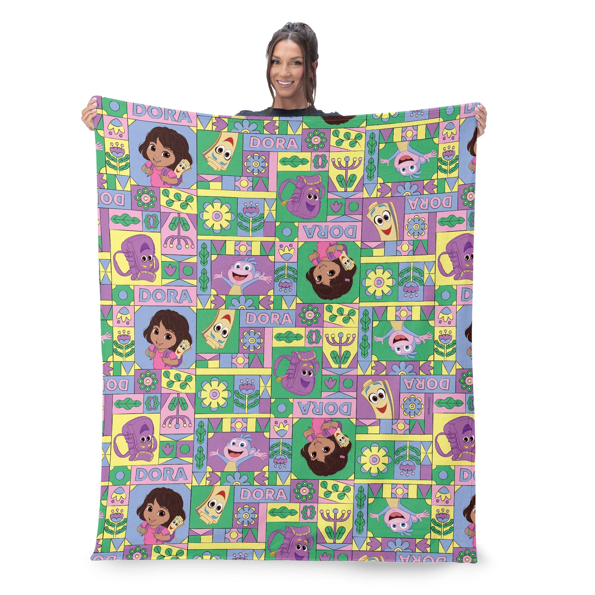 Dora the Explorer Dora and Friends Collage Silk Touch Sherpa Throw Blanket 50 x 60 inches