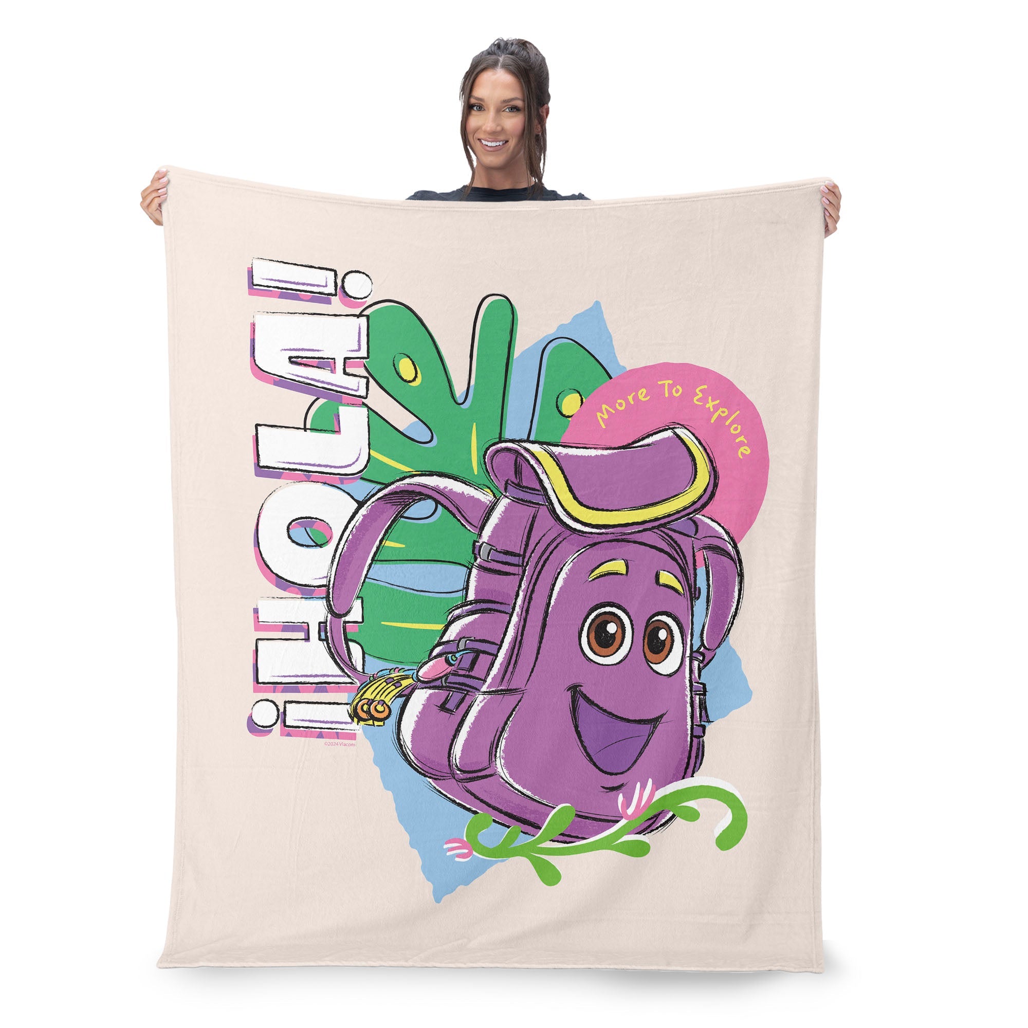 Dora the Explorer Hola Backpack Silk Touch Sherpa Throw Blanket 50 x 60 inches