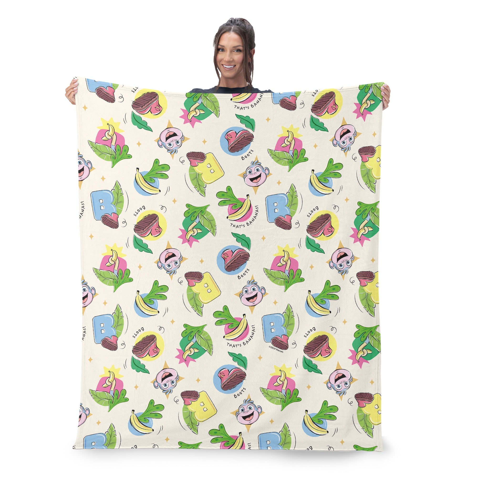 Dora the Explorer Boots Pattern Silk Touch Throw Blanket 40 x 50 inches