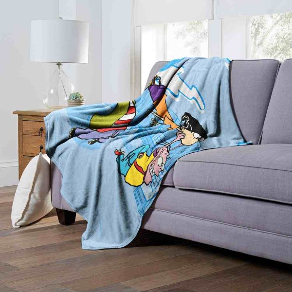 Cartoon Network Ed Edd N Eddy Running Through Silk Touch Throw Blanket 50x60 Inches