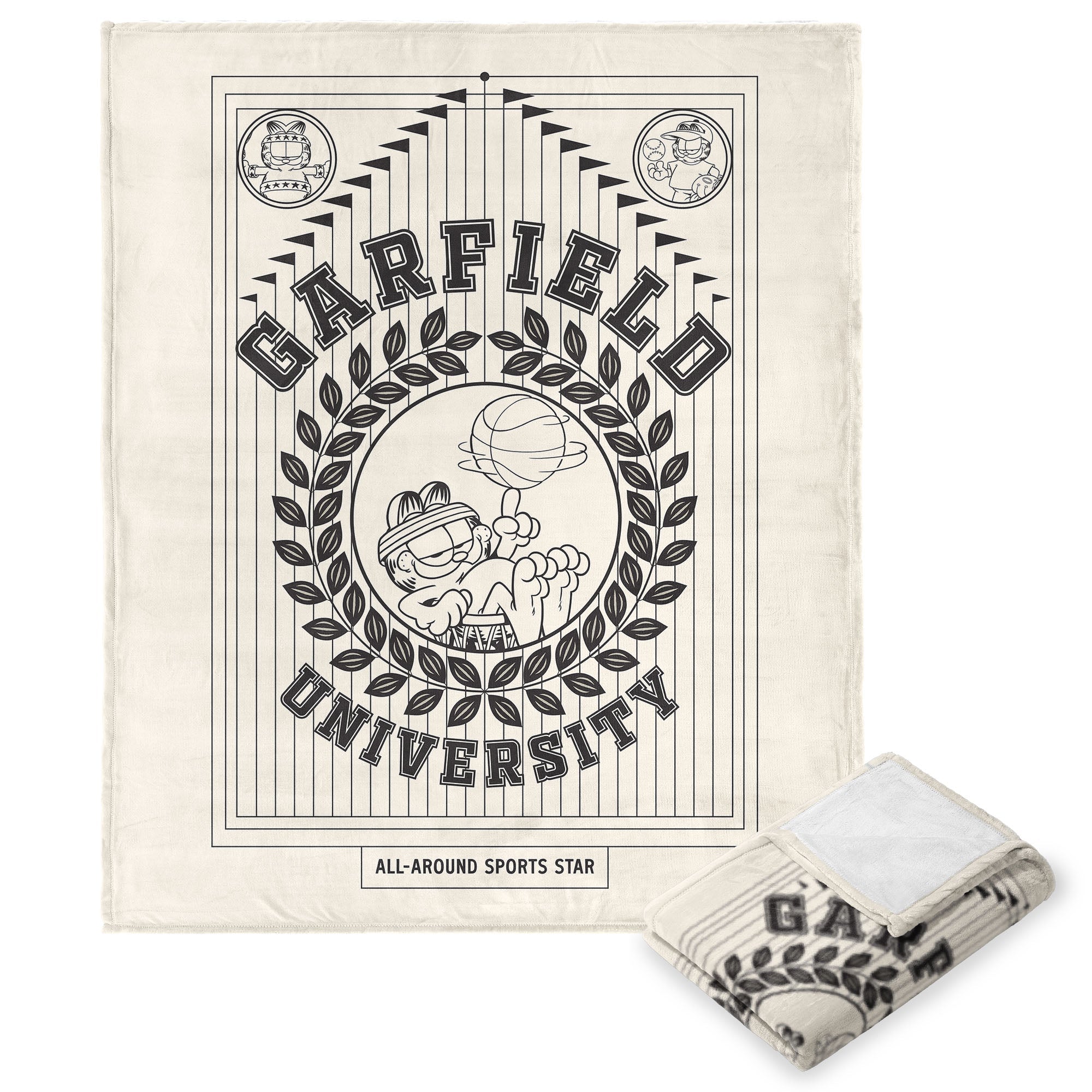 Nickelodeon Garfield Garf University Silk Touch Throw Blanket 50x60 Inches