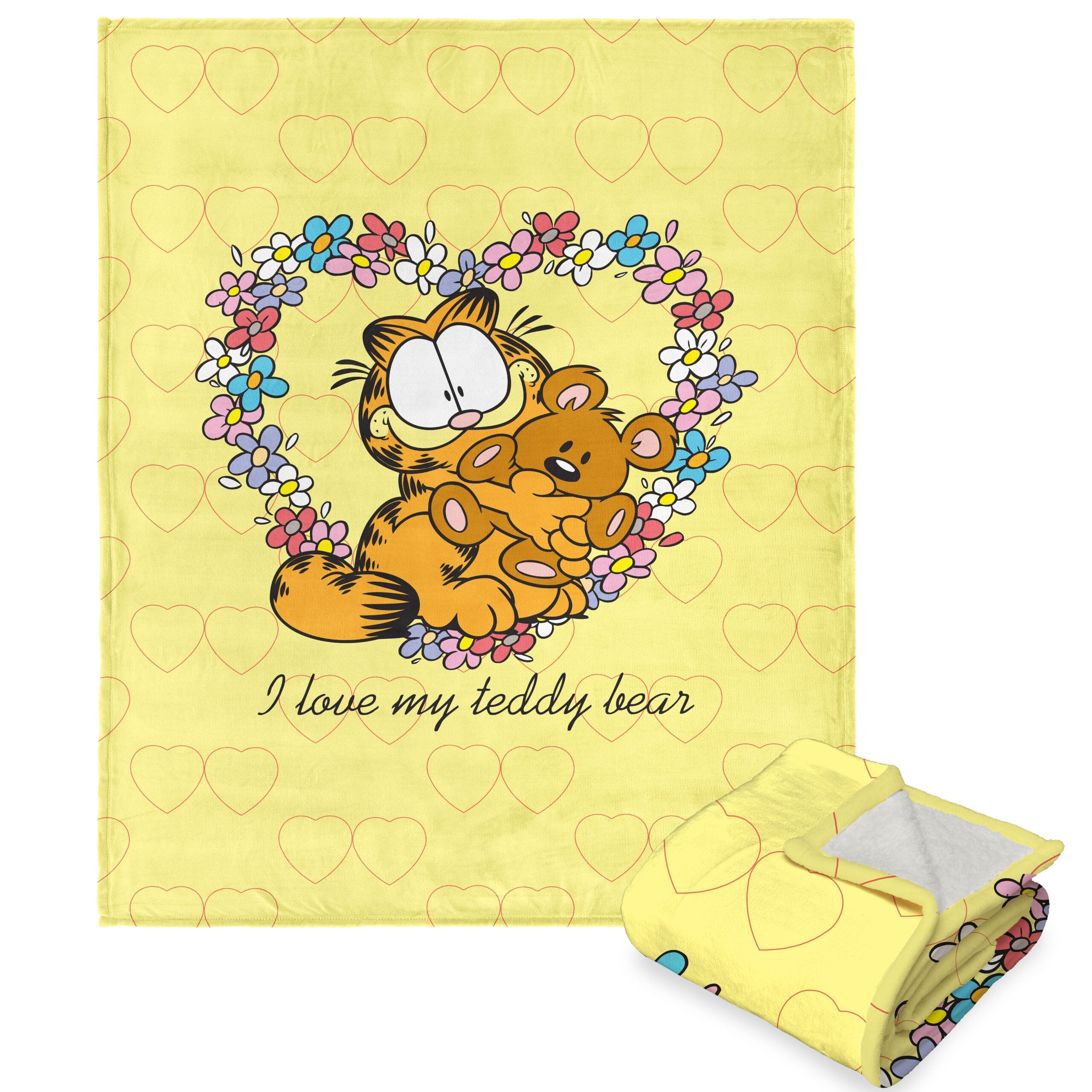 Nickelodeon Garfield Teddy Bear Silk Touch Sherpa Throw Blanket 50x60 Inches