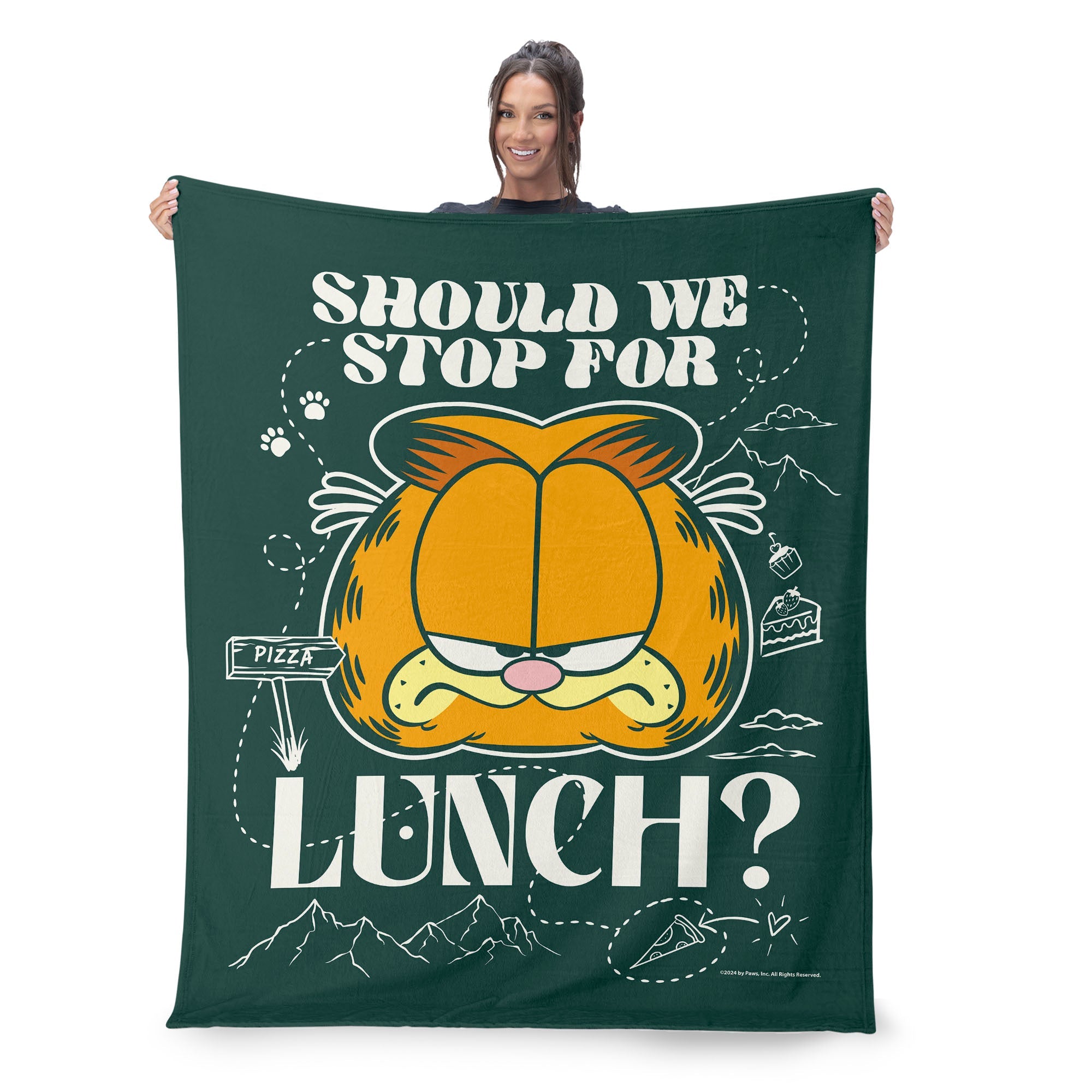 Nickelodeon Garfield Stop For Lunch Silk Touch Sherpa Throw Blanket 50x60 Inches