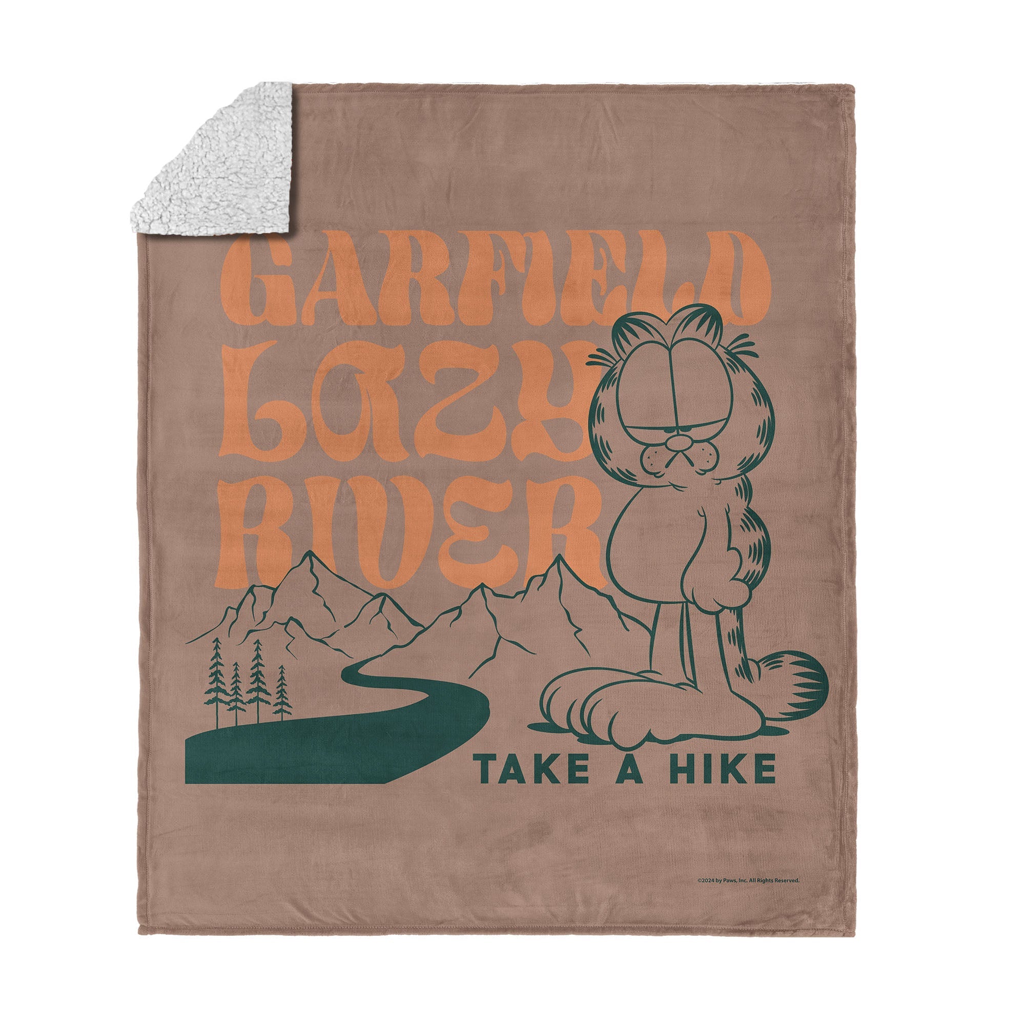 Nickelodeon Garfield Take a Hike Silk Touch Sherpa Throw Blanket 50x60 Inches