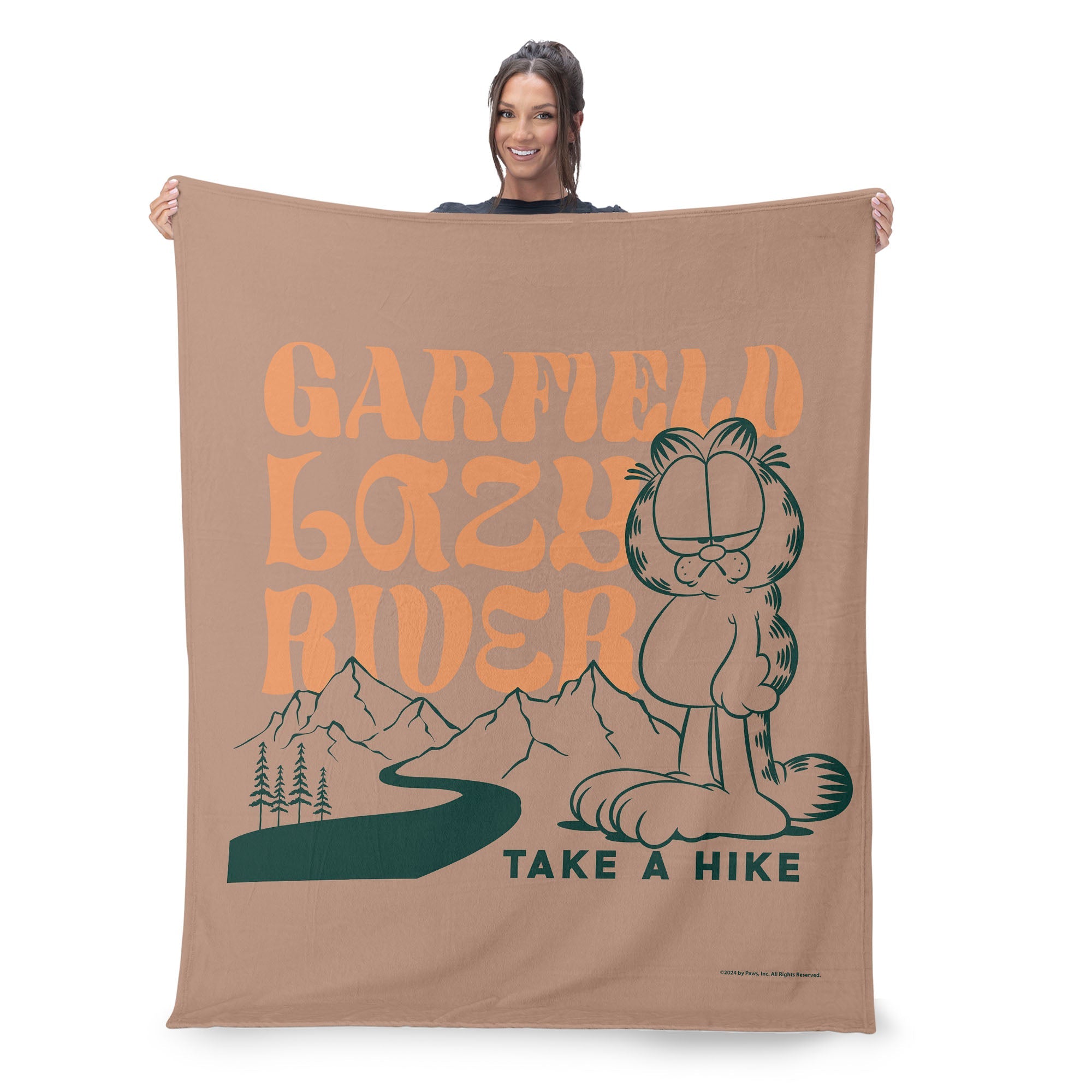 Nickelodeon Garfield Take a Hike Silk Touch Sherpa Throw Blanket 50x60 Inches