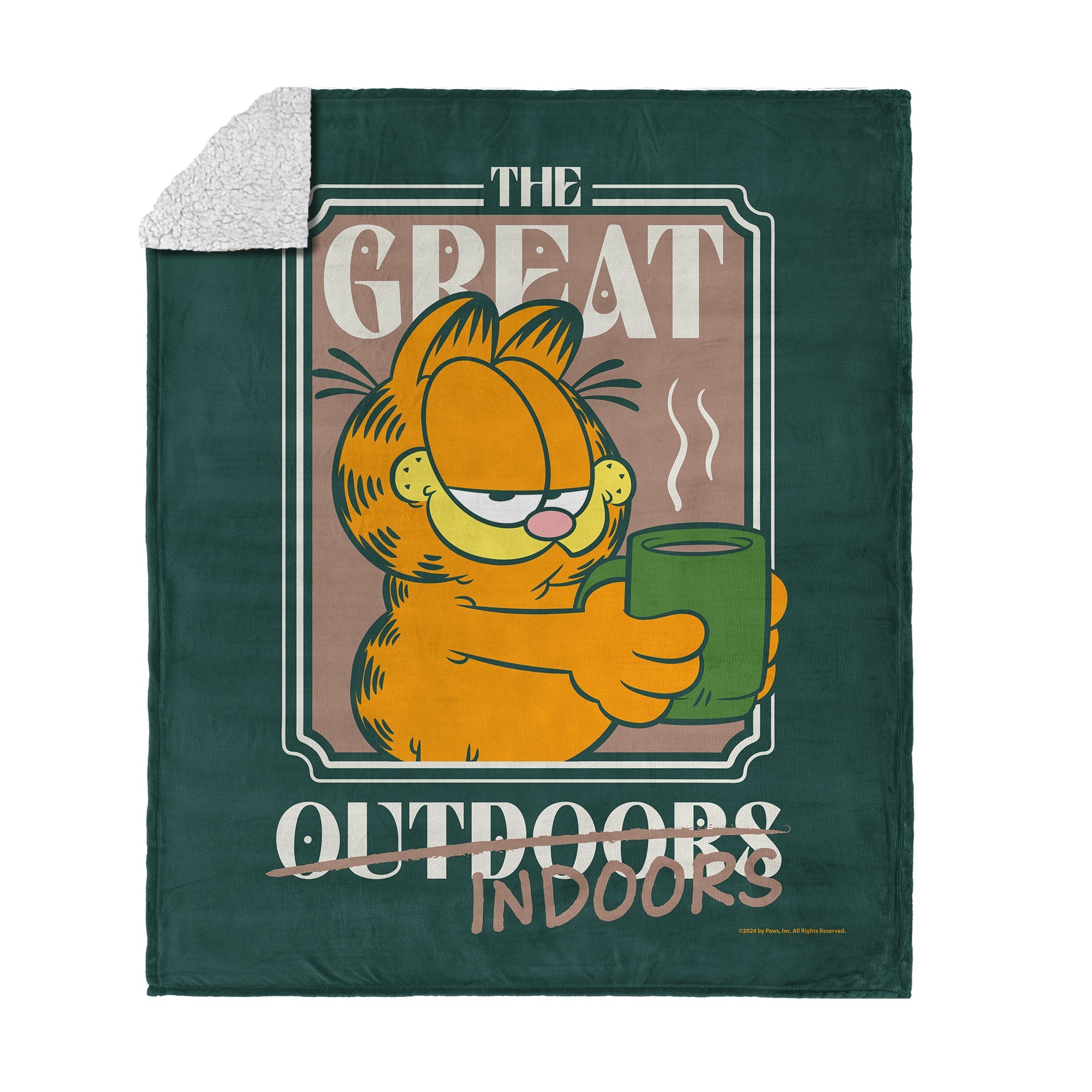 Nickelodeon Garfield The Great Indoors Silk Touch Sherpa Throw Blanket 50x60 Inches
