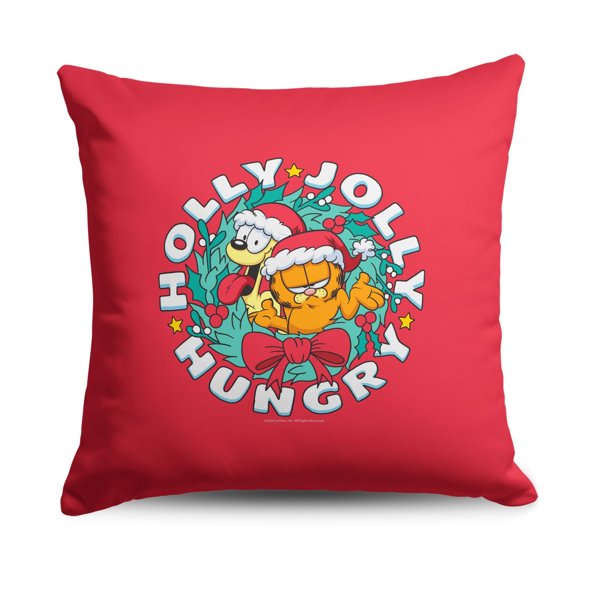 Paramount Garfield Holly Jolly Hungry Throw Pillow 18X18 Inches