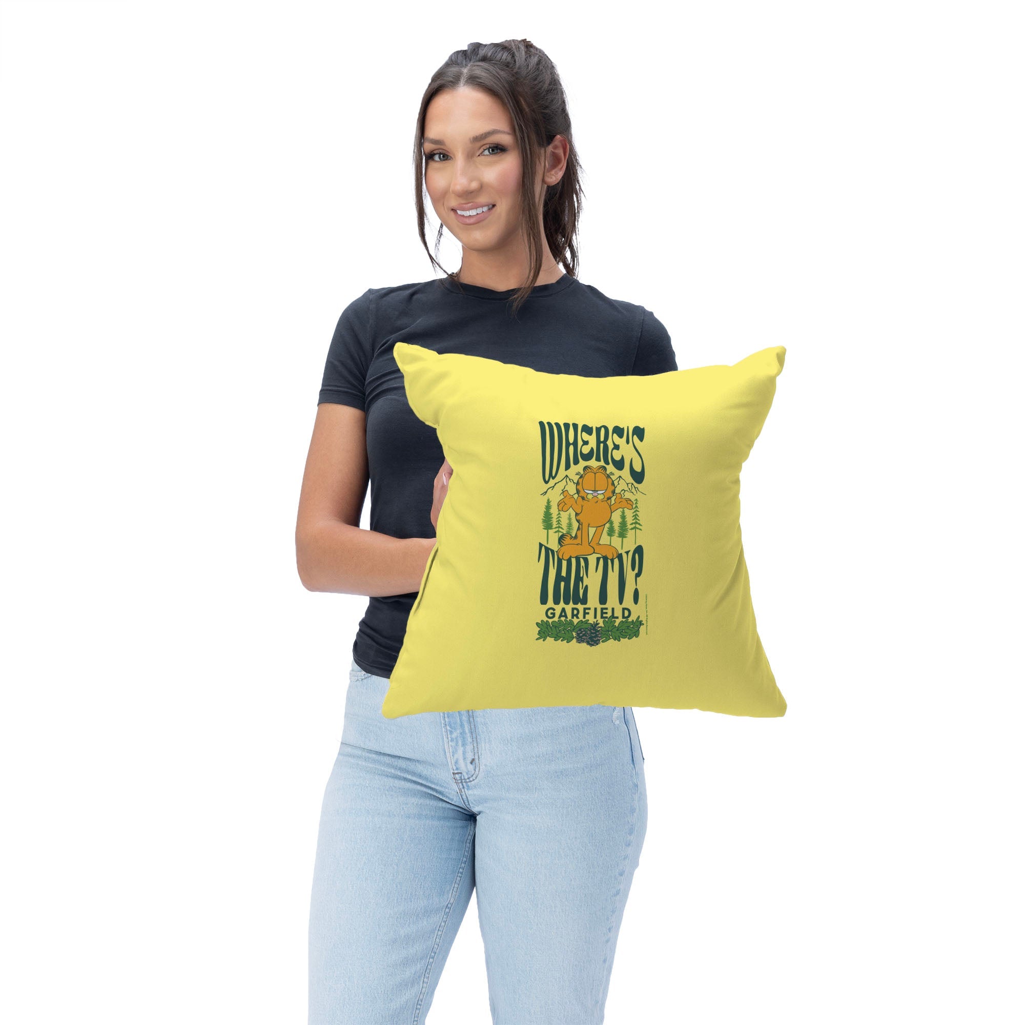 Nickelodeon Garfield Where's the TV Throw Pillow 18X18 Inches