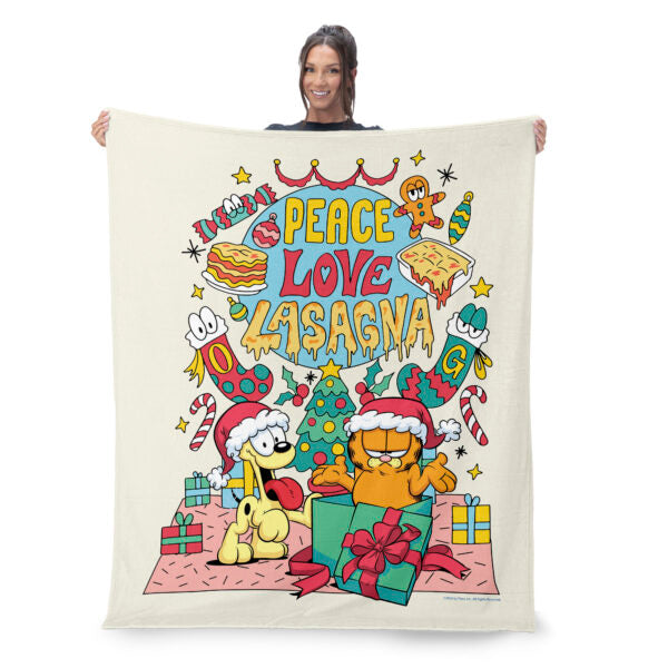 Nickelodeon Garfield Peace Love Lasagna Silk Touch Throw Blanket 40?¡ª50 Inches