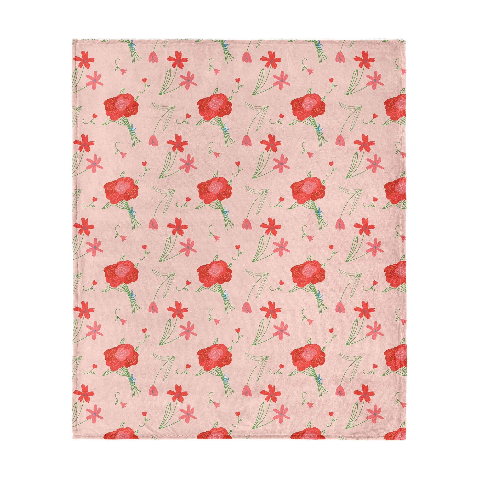 Valentine's Day Flowers Silk Touch Throw Blanket 50x60 Inches
